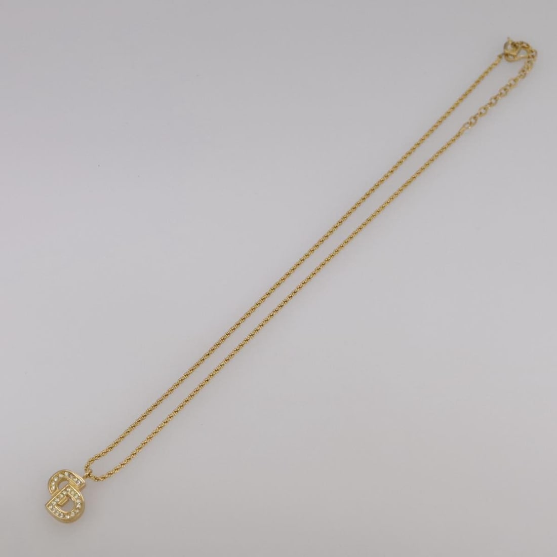 Gold Tone Pendant Necklace with CD Motif by Christian Dior (1 of 2)