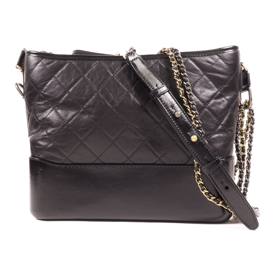 CHANEL Gabrielle Black Calfskin Leather Chain Shoulder Bag (1 of 18)