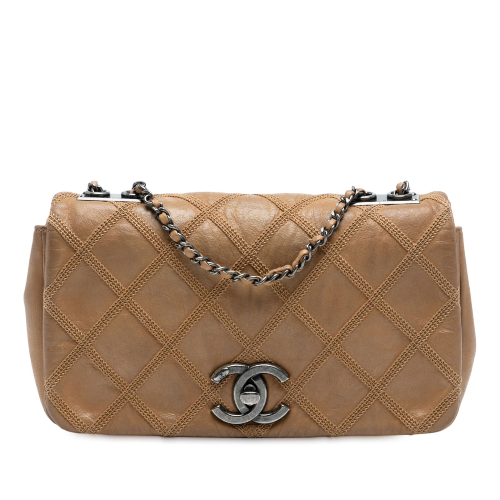 Chanel CC Aged Calfskin Diamond Stitch Flap Bag Italy (1 of 8)