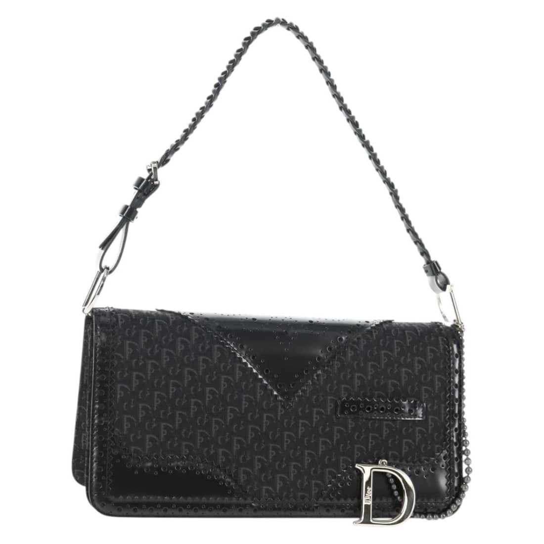 Christian Dior Black Silver Trotter Canvas Shoulder Bag Italy Auth: Christian Dior Black Silver Trotter Canvas Shoulder Bag Italy Auth This authentic Christian Dior Trotter Canvas Shoulder Bag showcases a sophisticated blend of style and functionality. Crafted in Ital