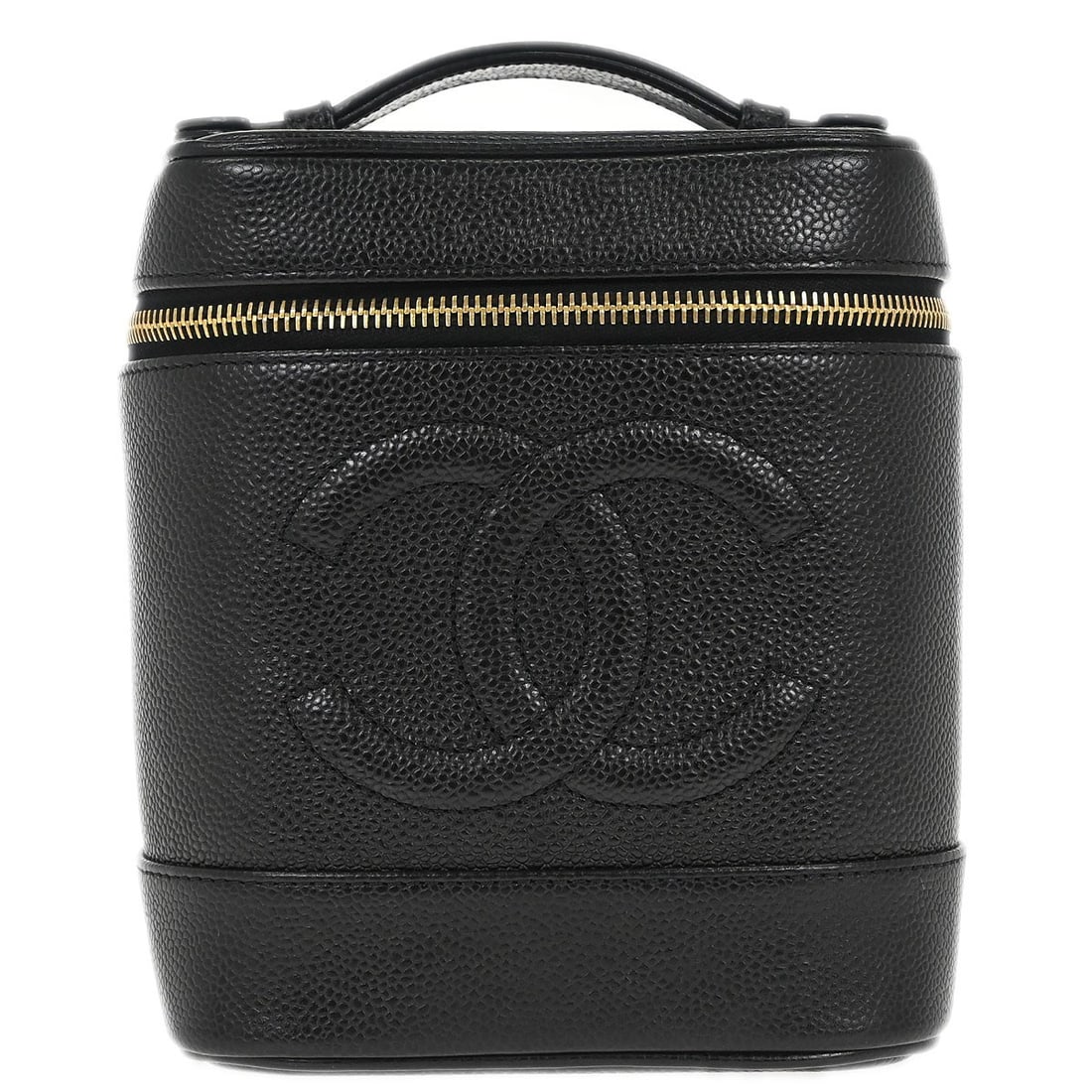 Chanel Caviar Leather CC Vanity Cosmetic Bag with Top Handle (1 of 10)