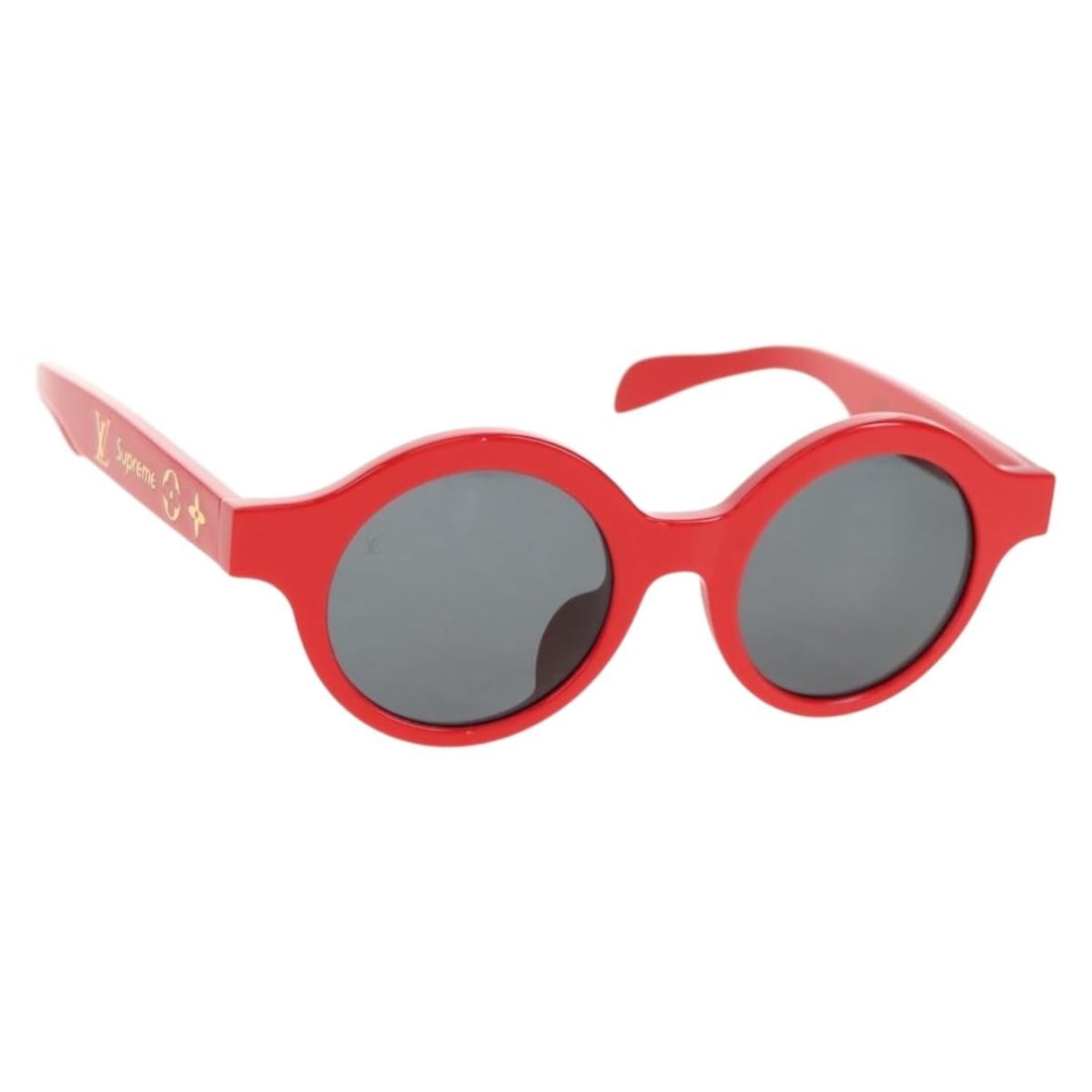 LOUIS VUITTON x Supreme Red Plastic Sunglasses Auth 128513M Italy (1 of 18)