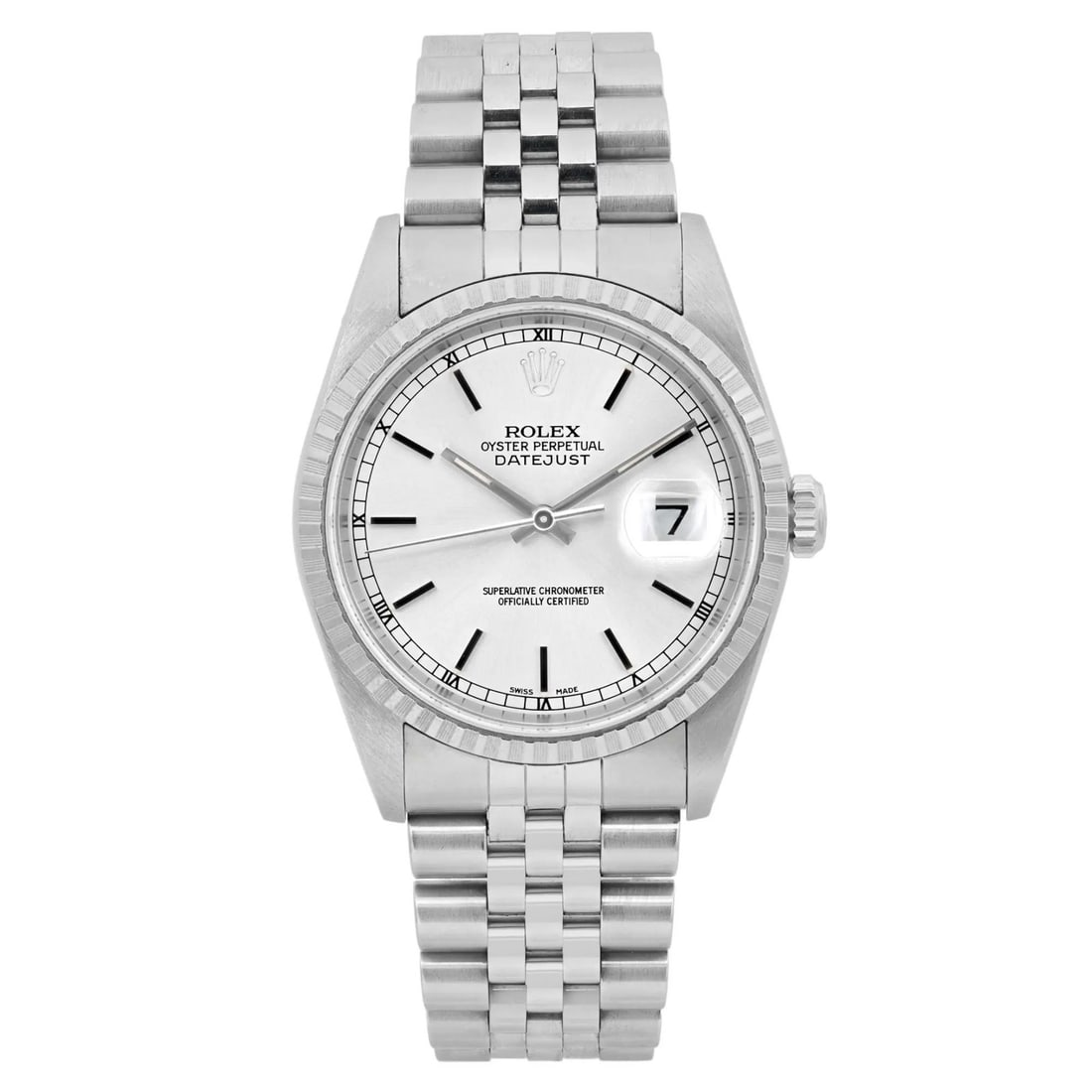Rolex Datejust 36mm Automatic Men's Watch Silver Dial Steel Bracelet 16234 (1 of 6)