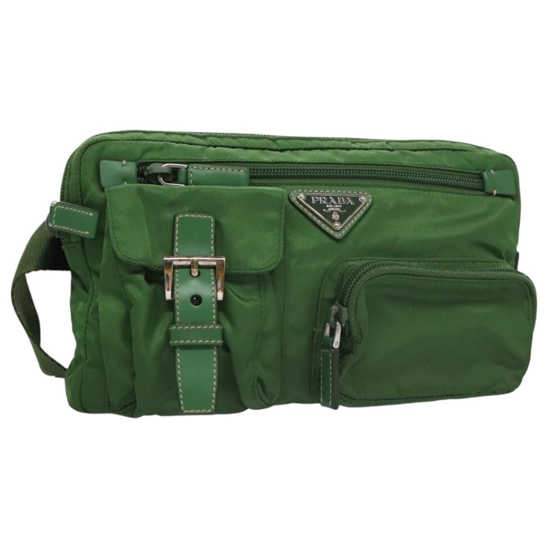 Green Multi Pocket Waist Bag by Prada with Zip Compartments (1 of 1)