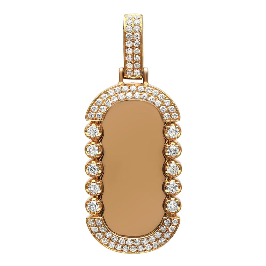 Rachel Koen 14K Yellow Gold Oval Diamond Photo Pendant 1.48Cttw (1 of 4)