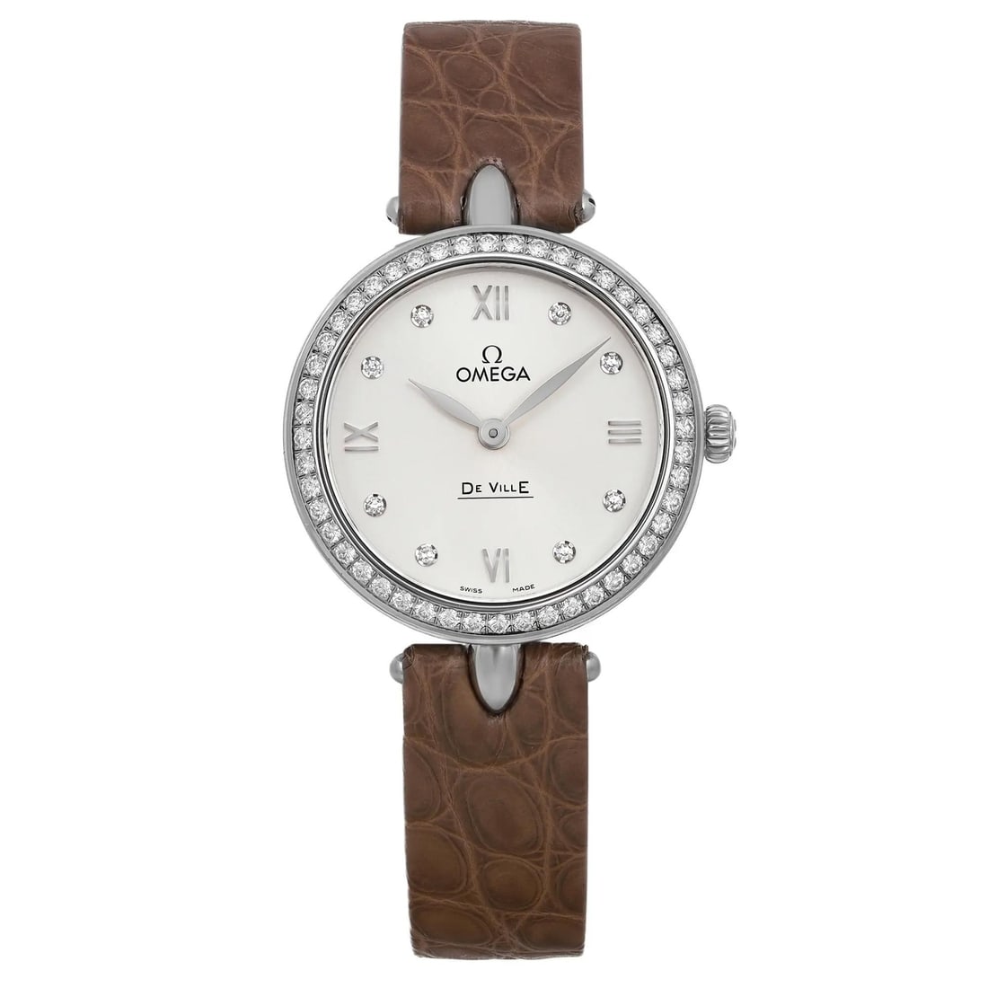 Omega De Ville Prestige 27mm Steel Watch Silver Dial Diamond Bezel (1 of 5)