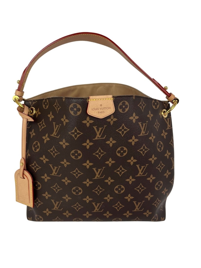 Louis Vuitton Graceful PM Monogram Canvas Hobo Shoulder Bag with Luggage Tag (1 of 14)