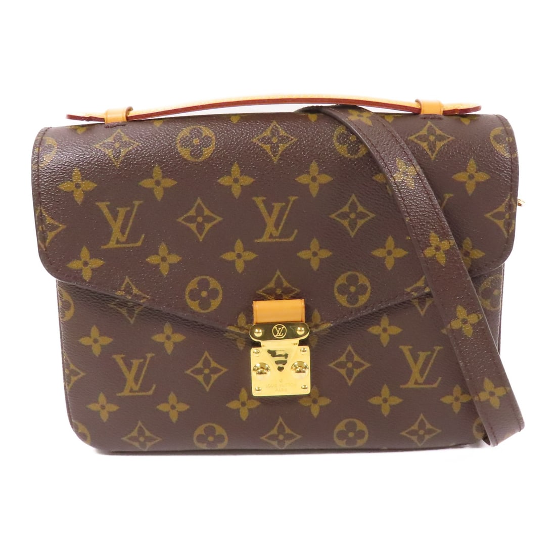 Louis Vuitton Pochette Metis MM 2 Way Bag Monogram Brown: Louis Vuitton Pochette Metis MM 2 Way Bag Monogram Brown This Louis Vuitton Pochette Metis MM 2 Way Bag showcases the brand's signature Monogram canvas in a rich brown hue, perfect for versatile styli