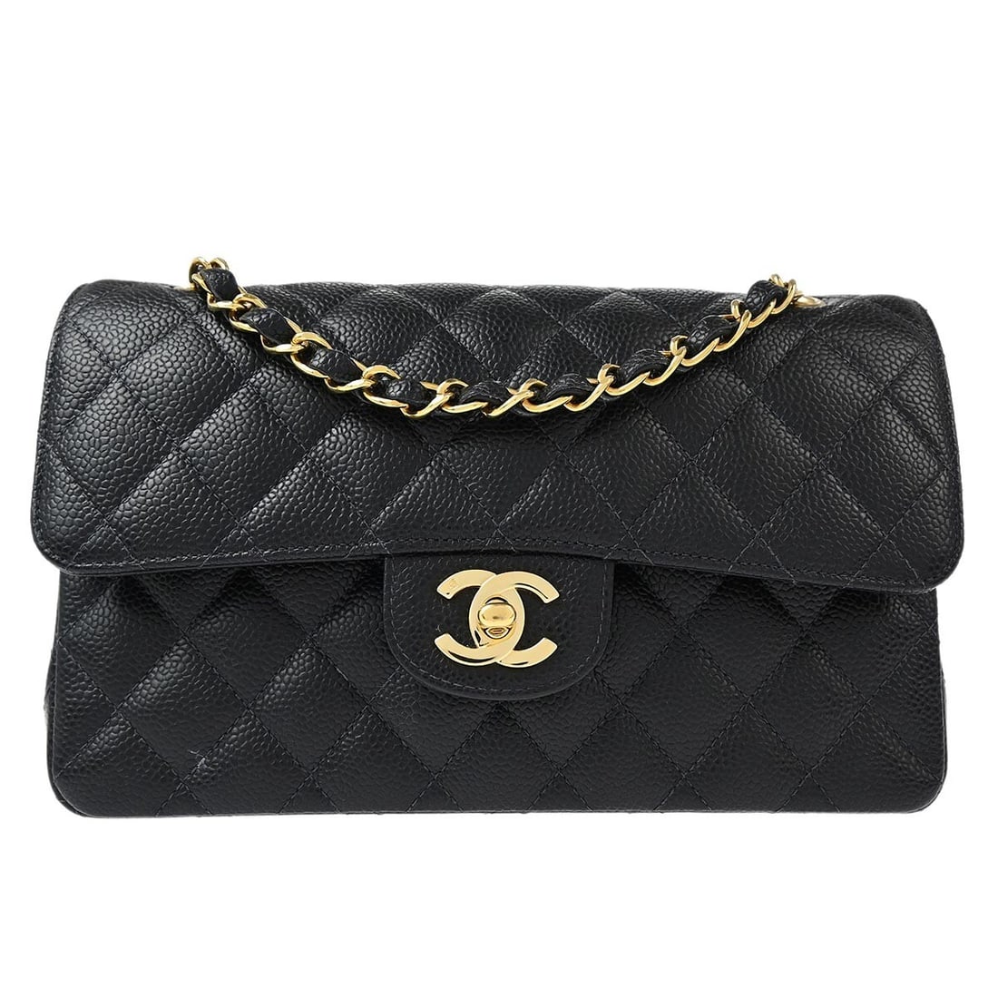 Chanel Black Caviar Skin Classic Double Flap Shoulder Bag (1 of 10)
