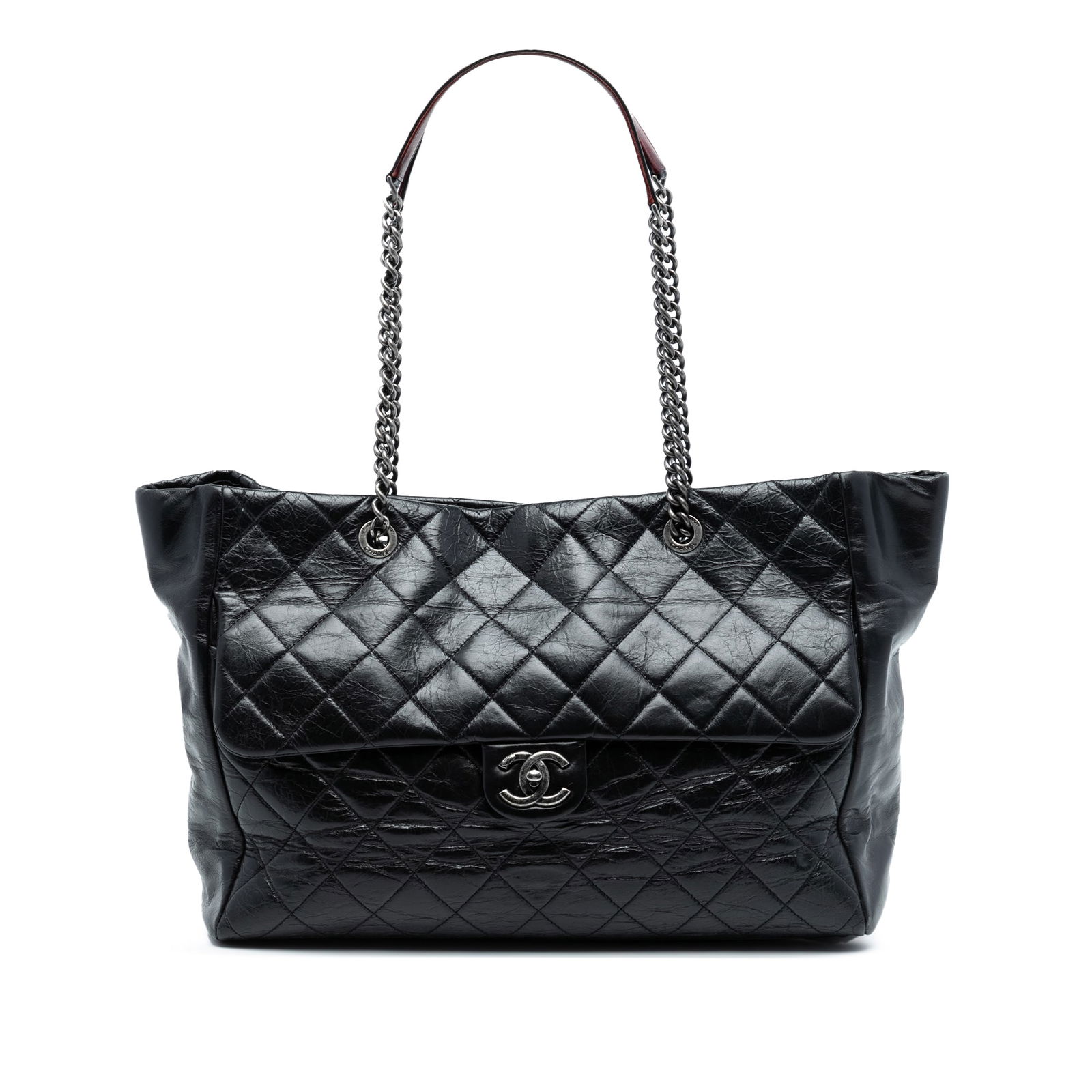 Chanel Large Quilted Calfskin Duo Color Tote Bag Black (1 of 7)
