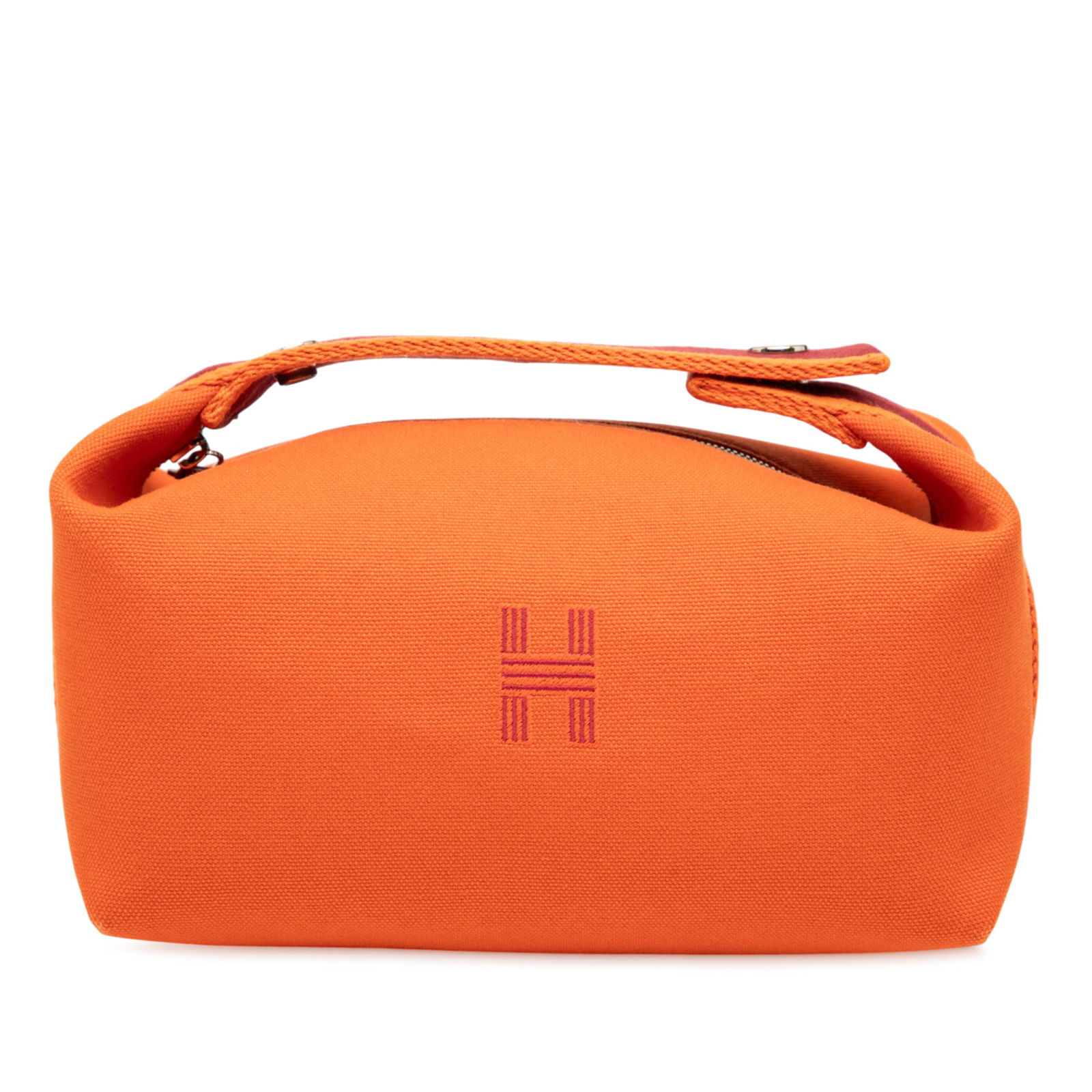 Hermes Small Toile Bride A Brac Case Orange Fabric Bag (1 of 6)