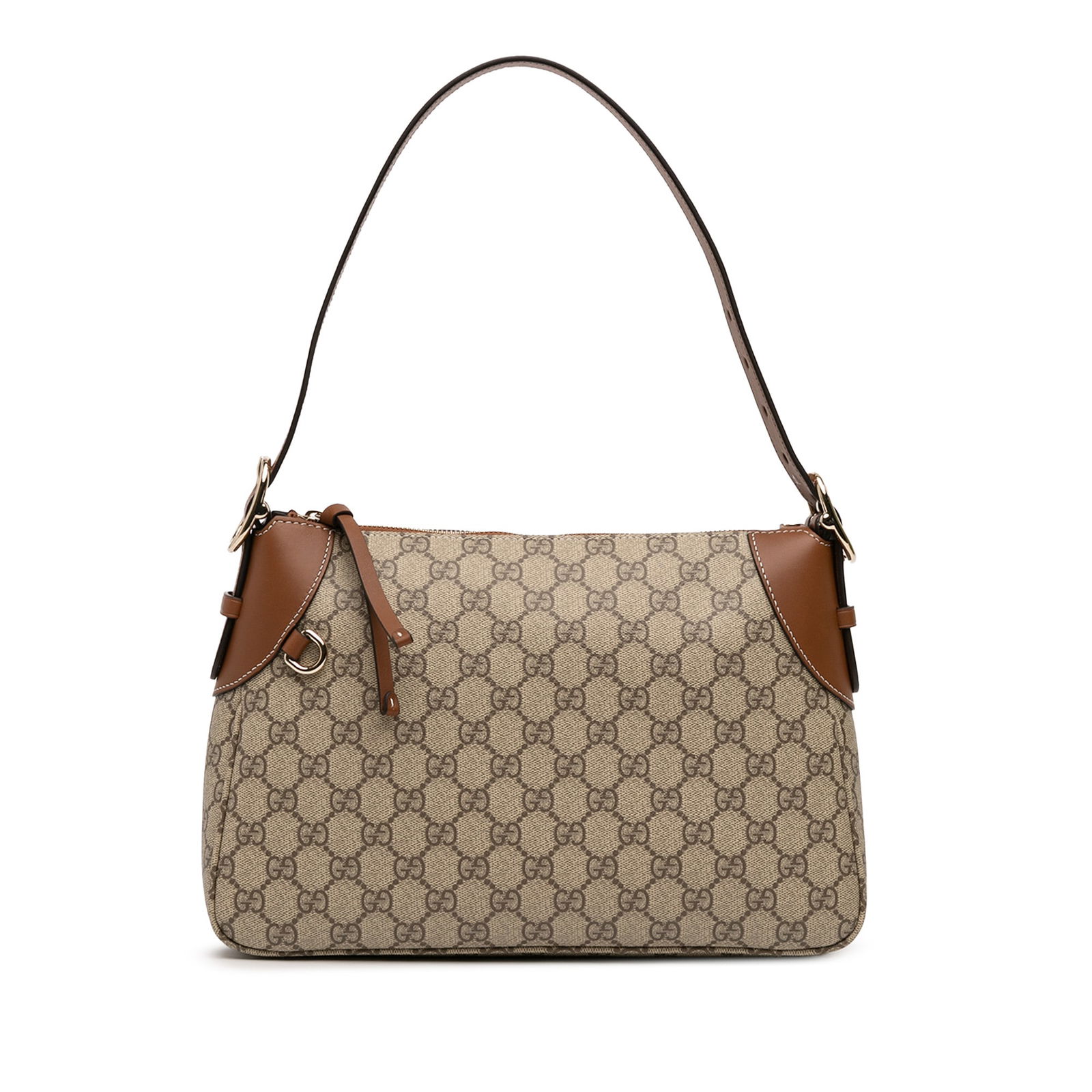 Gucci Brown Shoulder Bag Medium GG Supreme Emblem Coated Canvas (1 of 12)