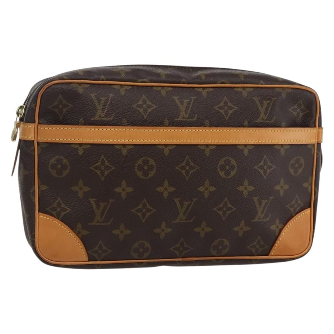 LOUIS VUITTON Monogram Compiegne 28 Clutch Bag M51845 Made in France: LOUIS VUITTON Monogram Compiegne 28 Clutch Bag M51845 Made in France This elegant LOUIS VUITTON Monogram Compiegne 28 Clutch Bag is a stylish addition to any outfit. Crafted from durable Monogram Canv