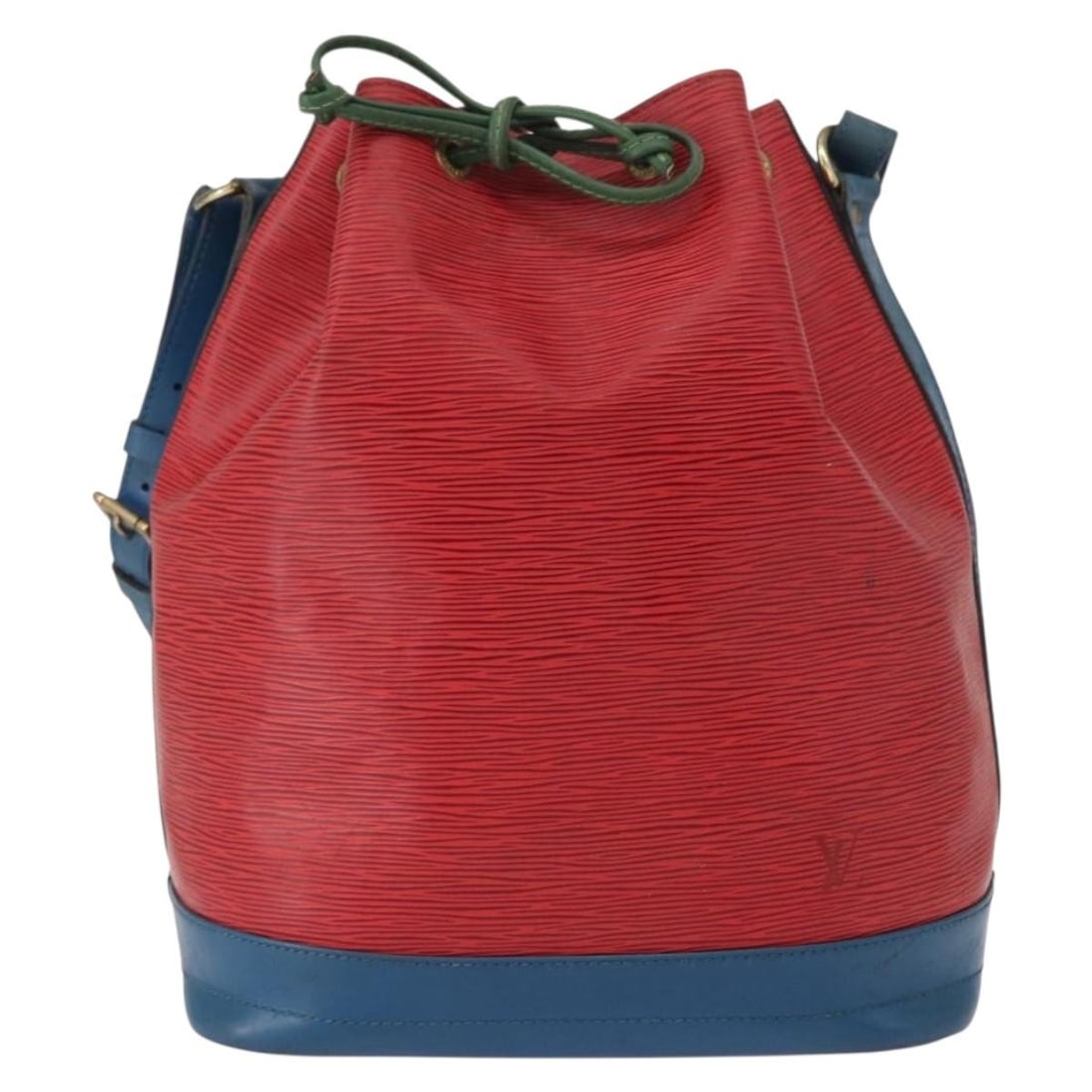 Epi Tricolore Noe Shoulder Bag by Louis Vuitton in Multicolor: Epi Tricolore Noe Shoulder Bag by Louis Vuitton in Multicolor This pre-owned Louis Vuitton Epi Tricolore Noe shoulder bag features a multicolour design and is crafted for female use. The bag shows sig