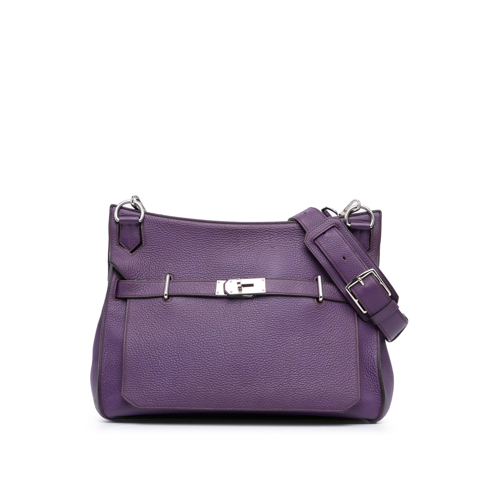 Hermes Clemence Jypsiere 34 Purple Leather Bag (1 of 7)