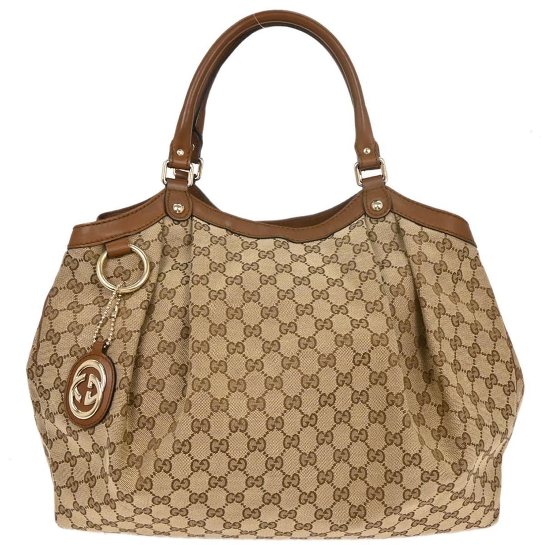 Gucci Beige Canvas GG Tote Handbag 211943 001998 Vintage Italy (1 of 10)