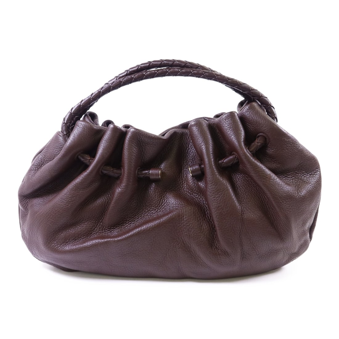 Bottega Veneta Brown Calfskin Handbag with Gold Tone Hardware (1 of 18)