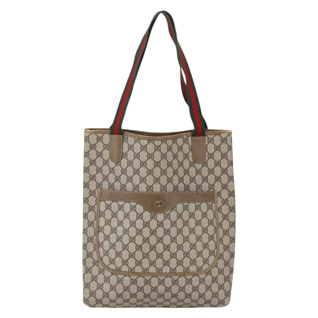 Pre-owned Gucci Tote Bag Sherry Line Beige Canvas and Leather: Pre-owned Gucci Tote Bag Sherry Line Beige Canvas and Leather This pre-owned Gucci Sherry Line tote bag features a beige exterior and is designed for women. The bag shows signs of wear, including surf