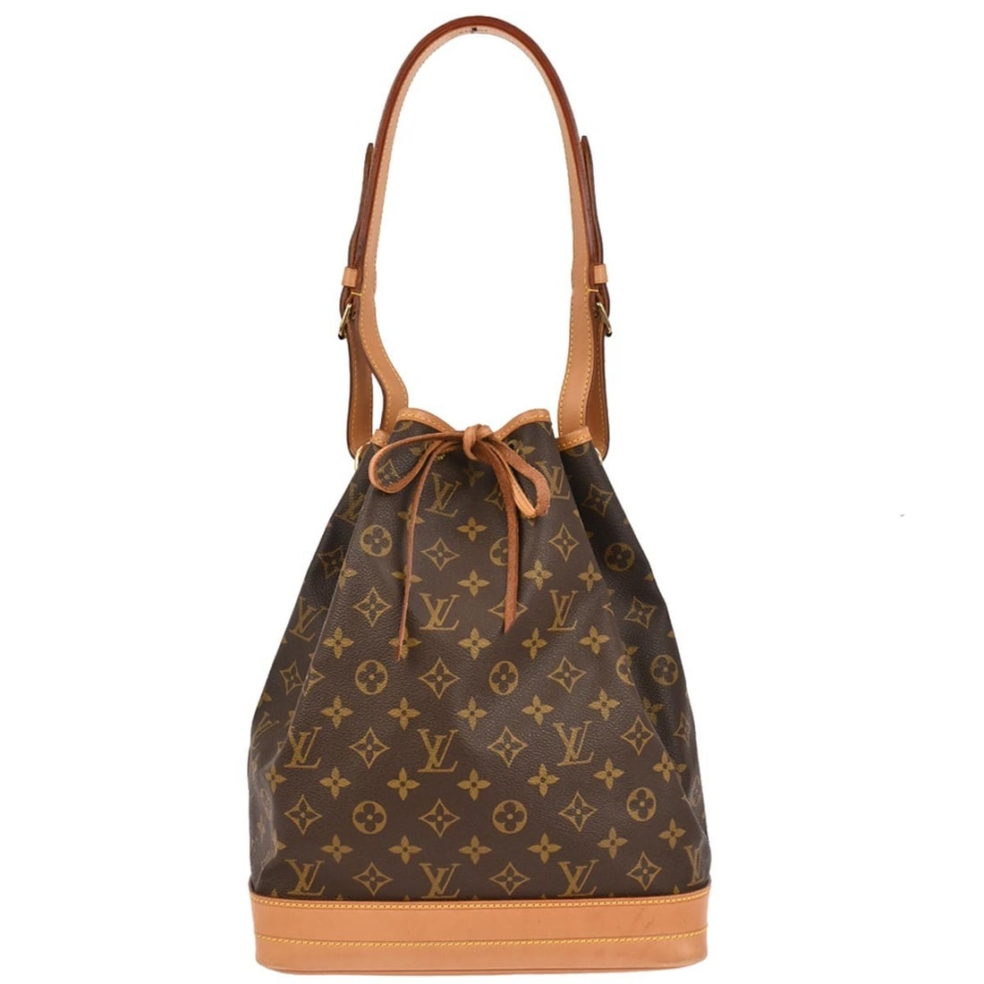 Noe Large Brown Monogram Canvas Drawstring Bucket Bag by Louis Vuitton M42224 (1 of 10)
