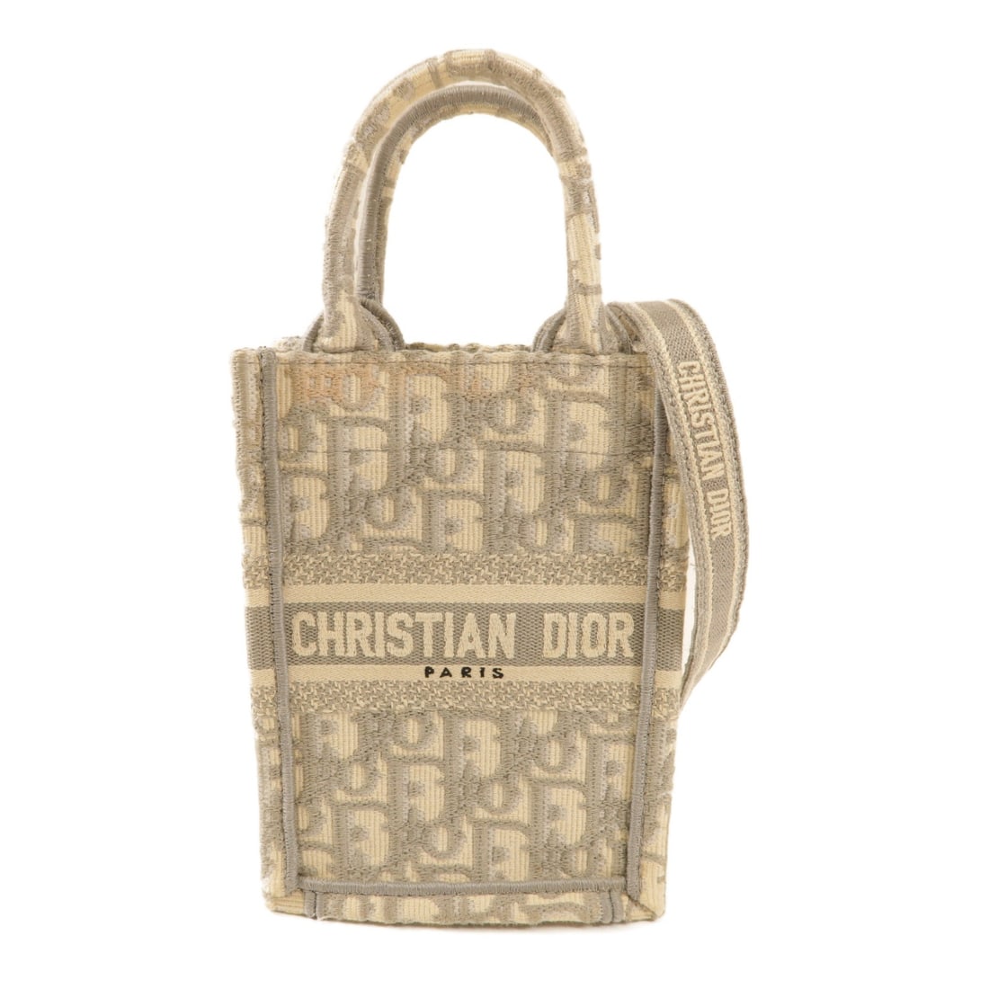 Christian Dior Mini Book Tote Shoulder Bag Canvas Gray GHW: Christian Dior Mini Book Tote Shoulder Bag Canvas Gray GHW Elevate your accessory collection with this stylish Christian Dior Mini Book Tote Shoulder Bag. Crafted from high-quality canvas, this bag fe