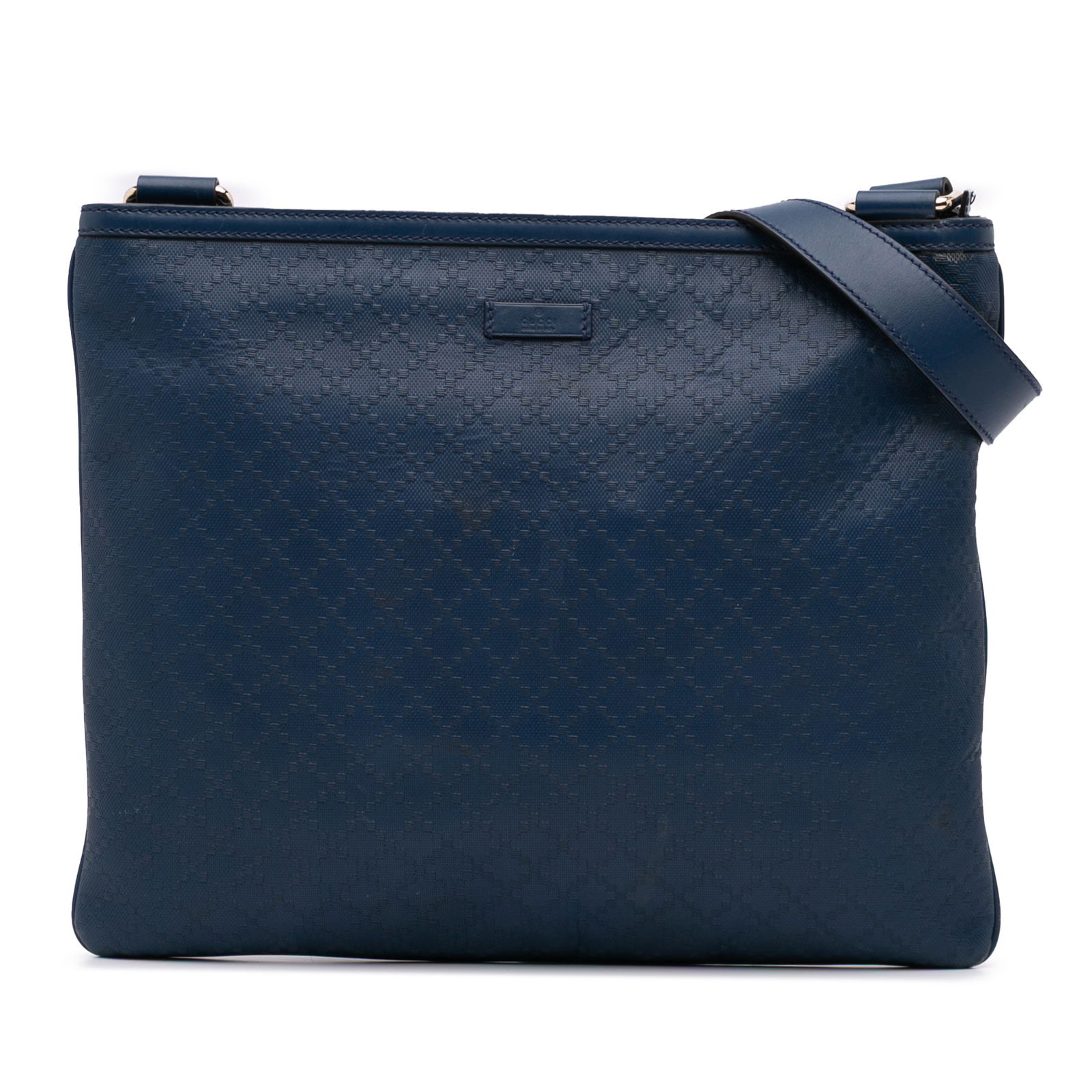 Gucci Diamante Leather Hilary Lux Crossbody Bag Blue (1 of 12)