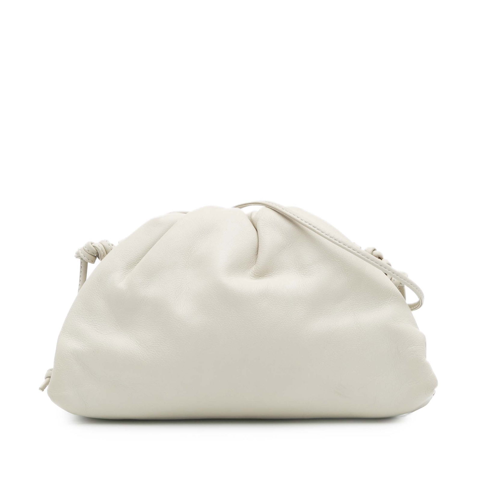 Bottega Veneta White Lambskin Mini Pouch Crossbody Bag (1 of 10)