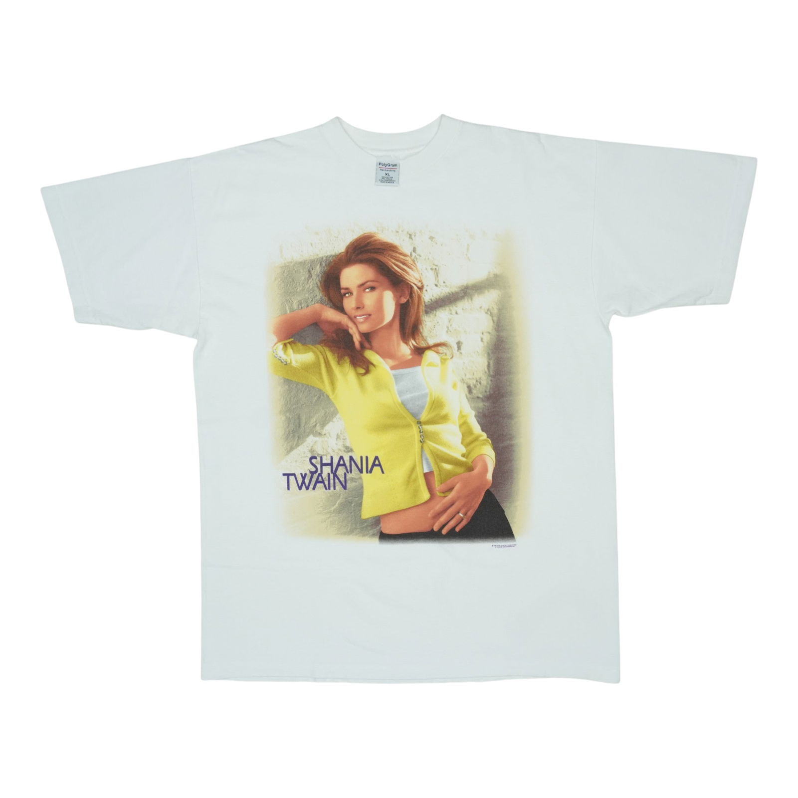 1998 Vintage Shania Twain Cotton Shirt XL White: 1998 Vintage Shania Twain Cotton Shirt XL White Discover a piece of music history with this original vintage 1998 Shania Twain shirt. This authentic shirt is not a modern reproduction, ensuring its tr
