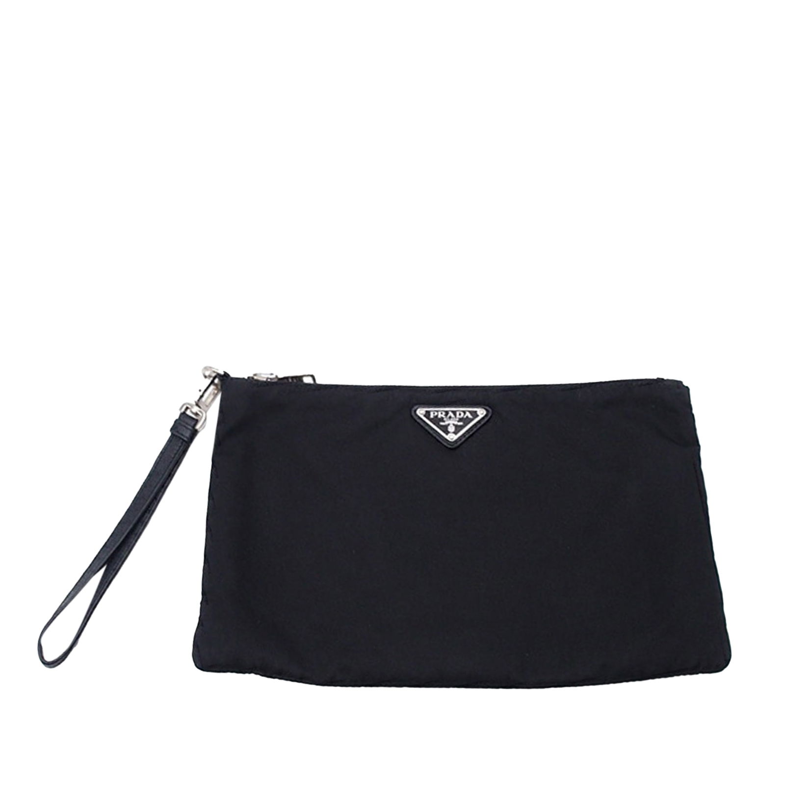 Prada Re Nylon Clutch Black Fabric with Wrist Strap (1 of 8)