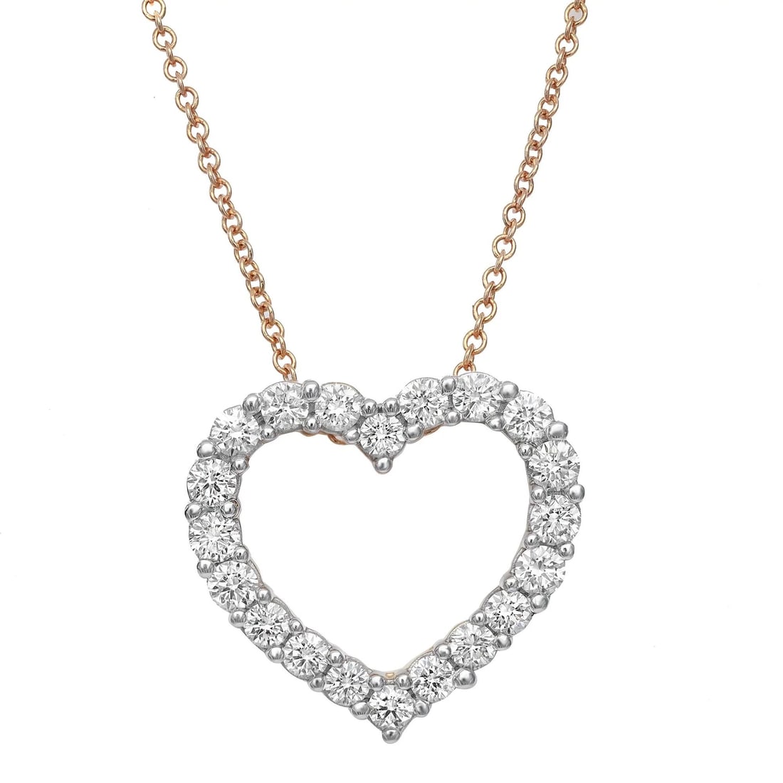 Rachel Koen 1.00Cttw Round Diamond Heart Pendant Necklace 14K Yellow Gold (1 of 7)