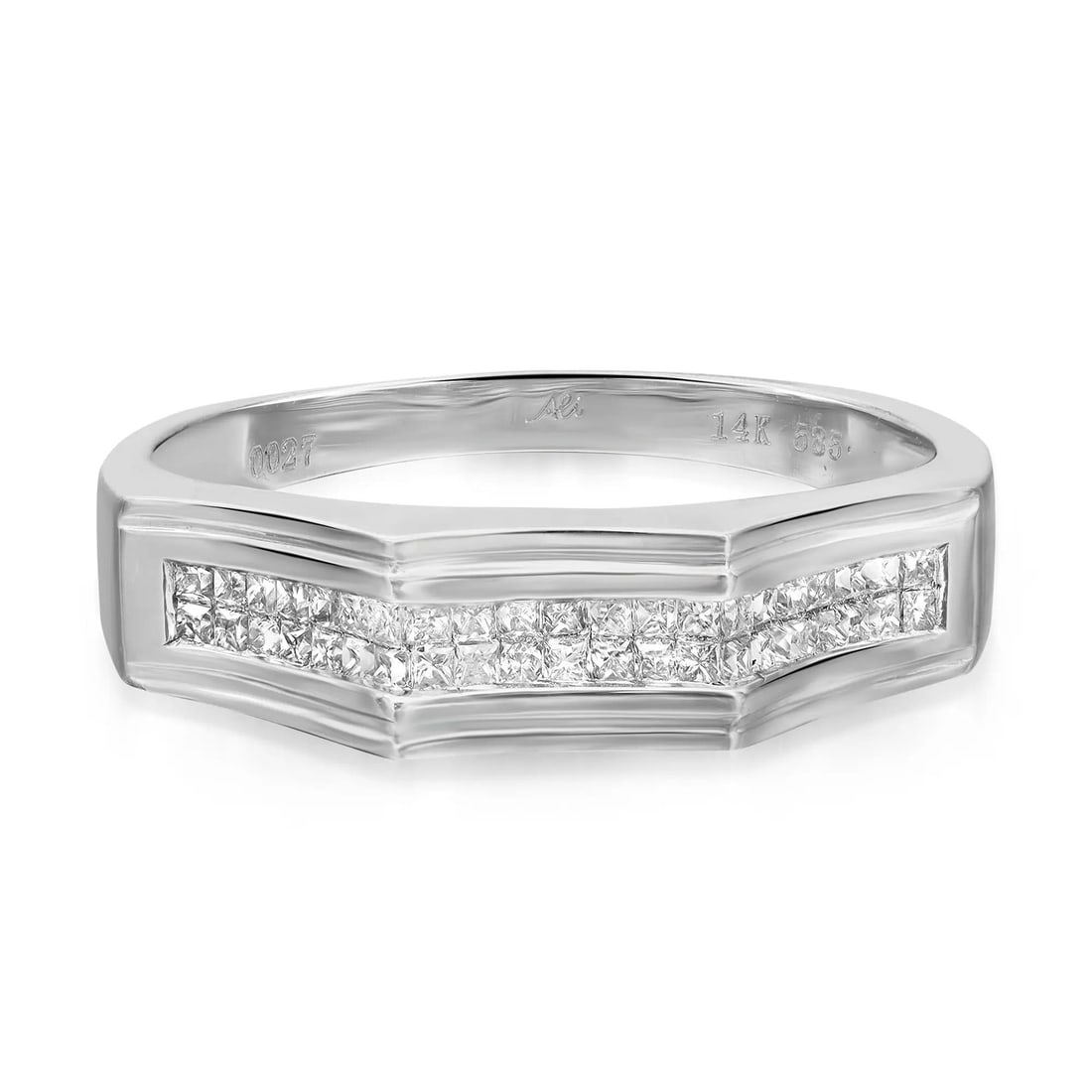 Rachel Koen 14K White Gold Channel Set Diamond Wedding Band Ring 0.92 Cttw: Rachel Koen 14K White Gold Channel Set Diamond Wedding Band Ring 0.92 Cttw This exquisite wedding band ring showcases a stunning channel set design crafted in luxurious 14K white gold. Featuring a tot