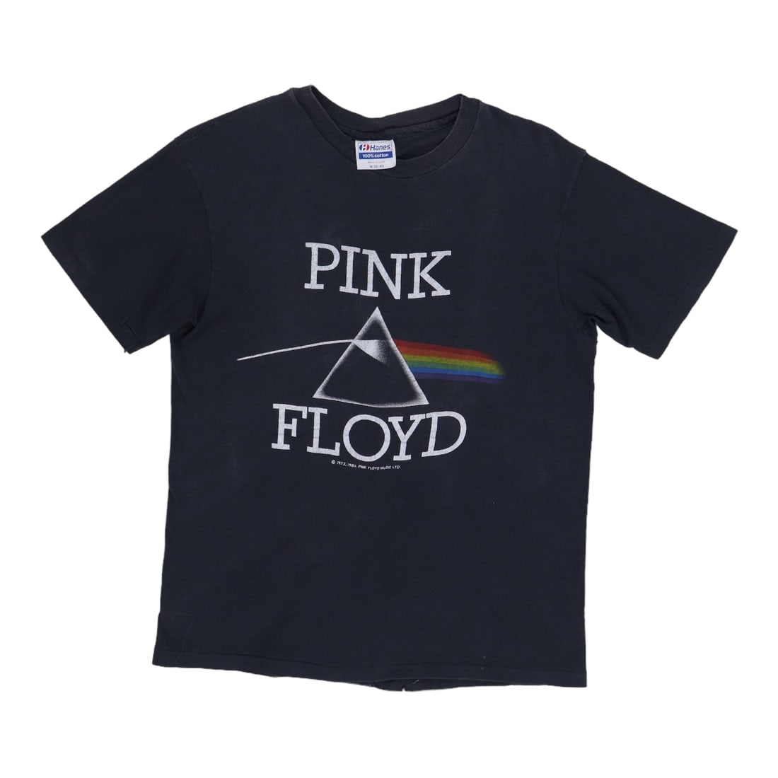 Vintage 1982 Pink Floyd Dark Side Of The Moon T-Shirt Black Cotton: Vintage 1982 Pink Floyd Dark Side Of The Moon T-Shirt Black Cotton This original vintage 1982 Pink Floyd Dark Side Of The Moon shirt is a must-have for any fan. Crafted from 100% cotton, this genuine