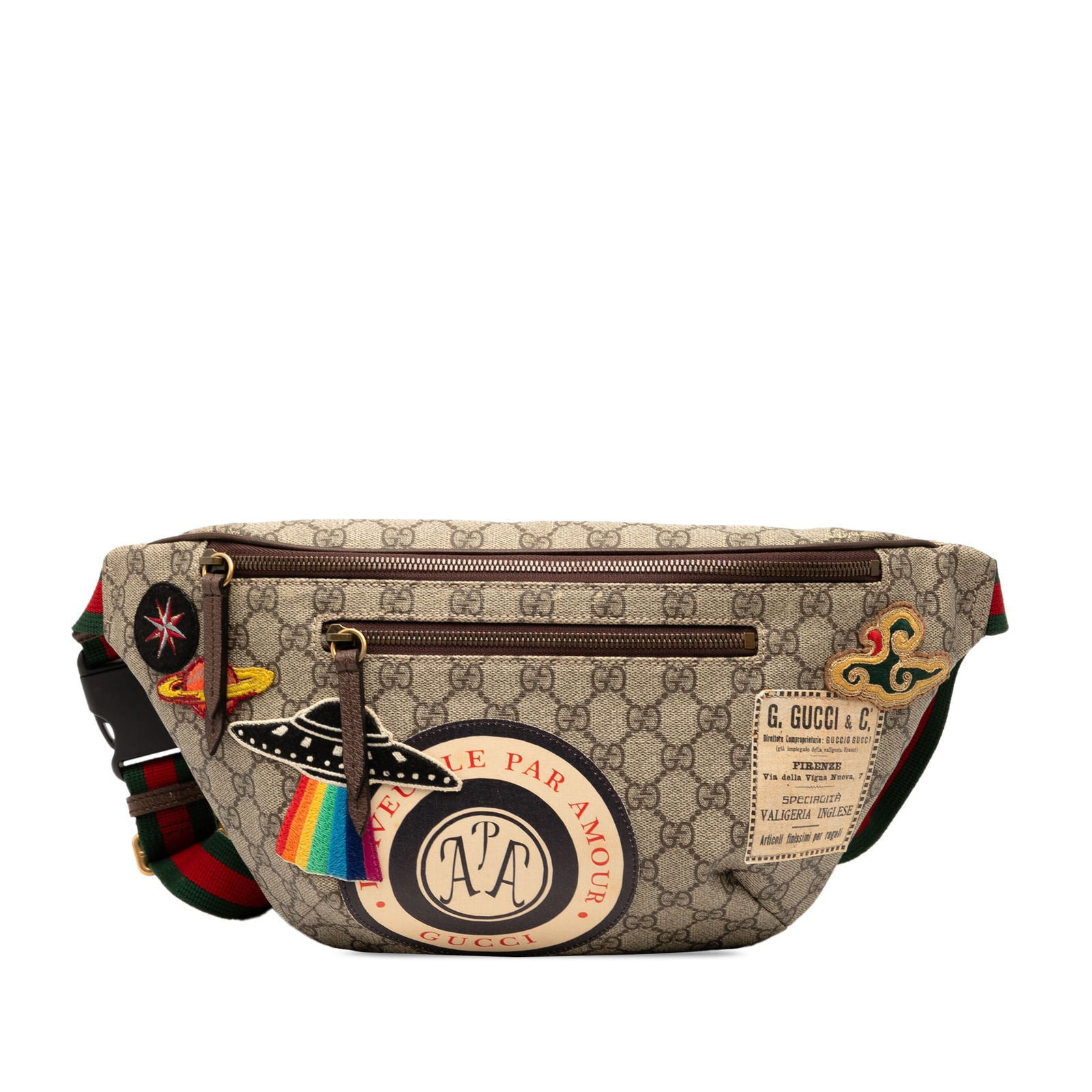 Gucci GG Supreme Courrier Belt Bag Brown Coated Canvas: Gucci GG Supreme Courrier Belt Bag Brown Coated Canvas The Gucci GG Supreme Courrier Belt Bag is designed for both style and functionality. This stylish belt bag features a durable coated canvas body