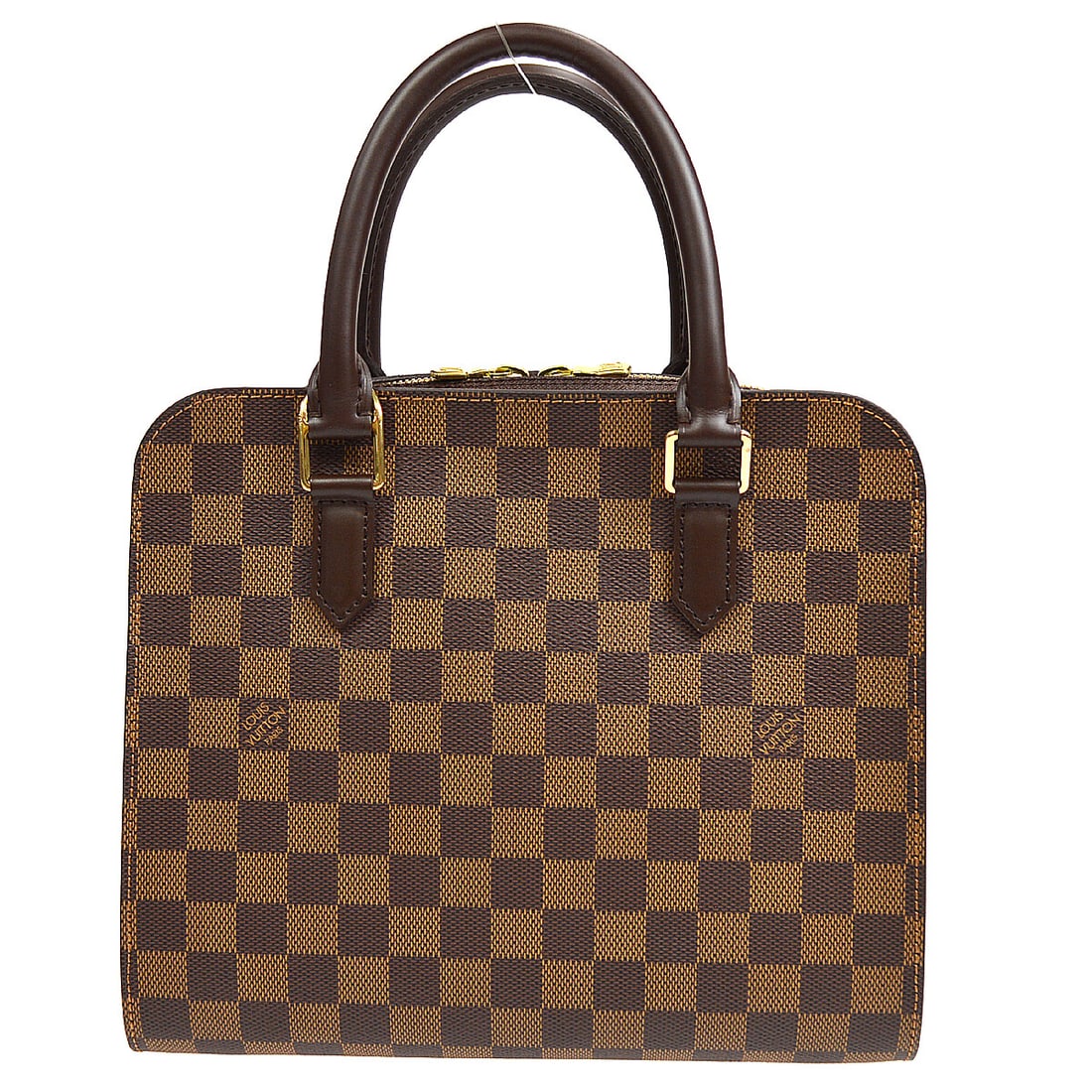 Louis Vuitton Damier Triana Satchel Handbag N51155 Ebene Canvas: Louis Vuitton Damier Triana Satchel Handbag N51155 Ebene Canvas This elegant Louis Vuitton Damier Triana Handbag is a stylish addition to any wardrobe. Crafted from durable Damier canvas leather, this
