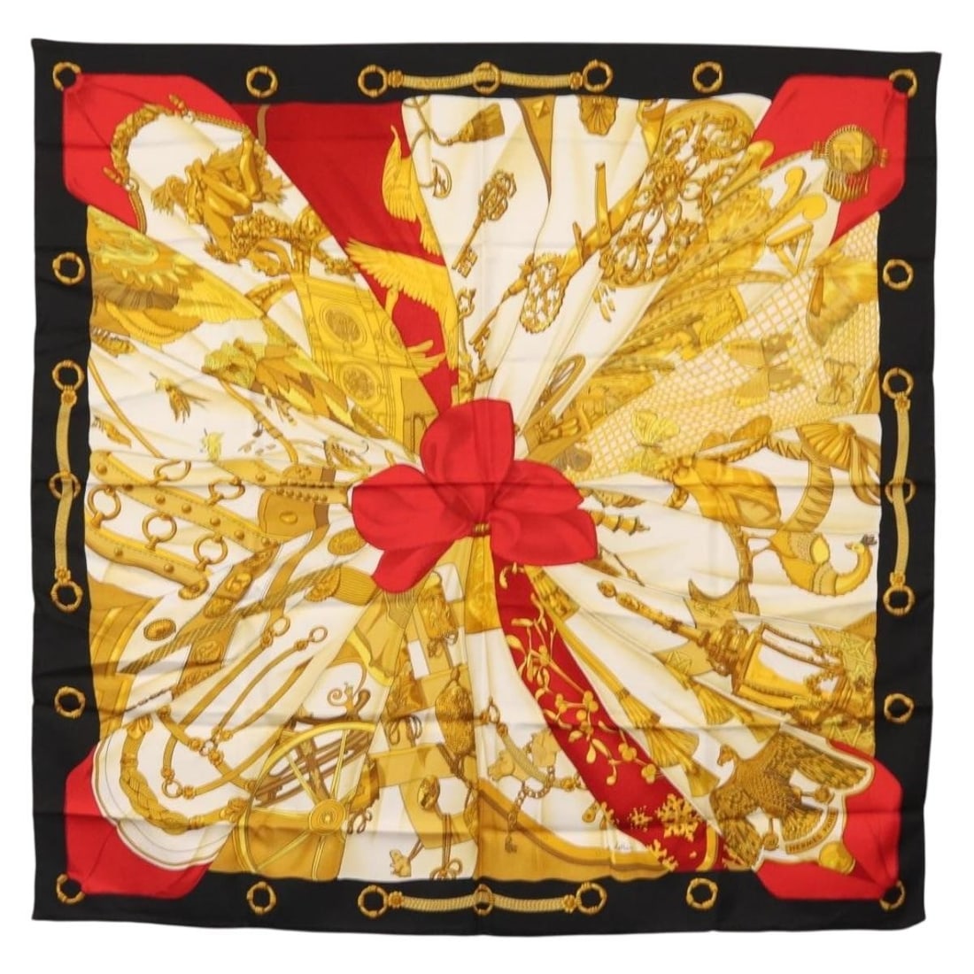 Soleil de Soie Silk Scarf 90cm Black by Hermes France (1 of 14)