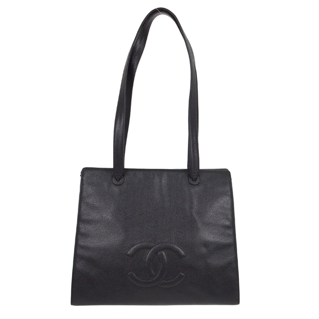 Chanel Black Caviar Skin Shoulder Tote Bag Large: Chanel Black Caviar Skin Shoulder Tote Bag Large This Chanel Black Calfskin Shoulder Tote Bag is a stylish and functional accessory for casual occasions. Crafted from premium caviar skin leather, it f