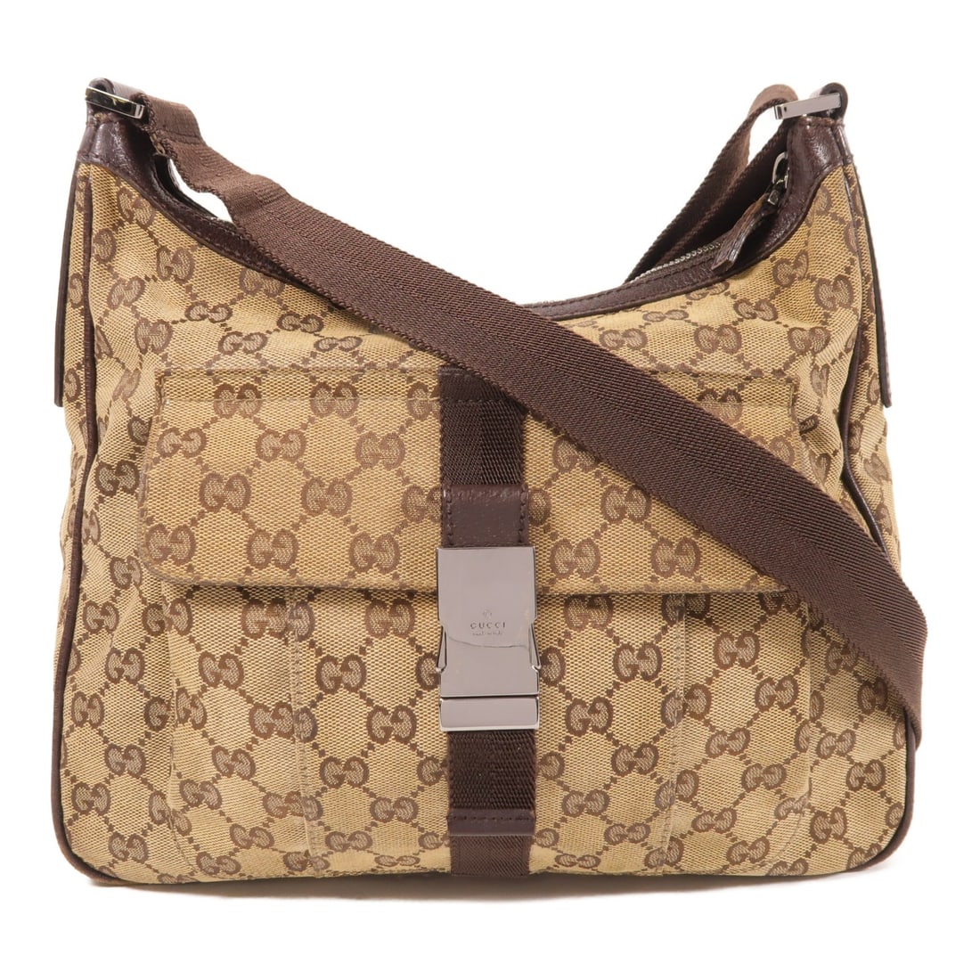 GUCCI GG Canvas Shoulder Bag Brown 131211 Italy (1 of 13)