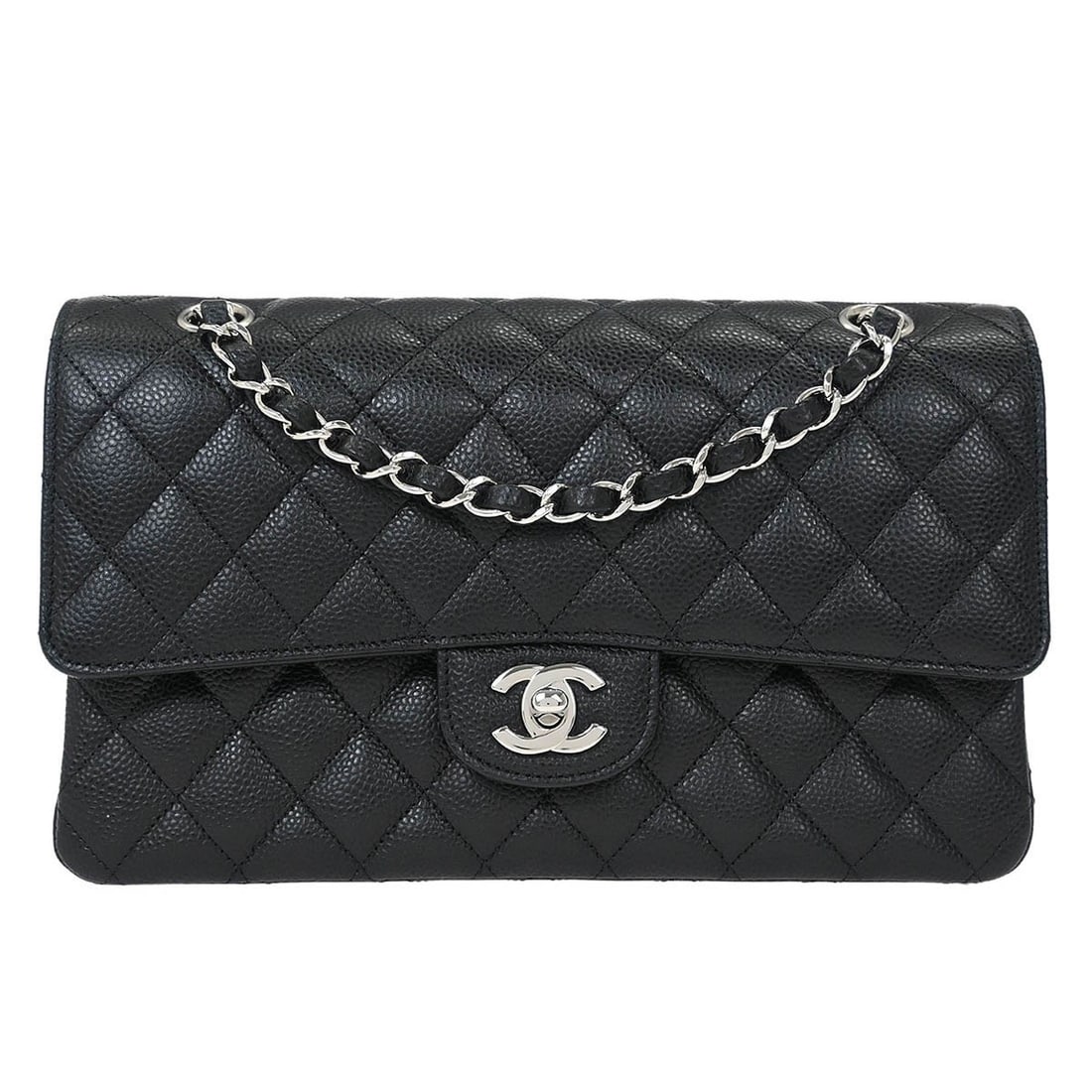 Chanel Black Caviar Medium Classic Double Flap Shoulder Bag (1 of 10)