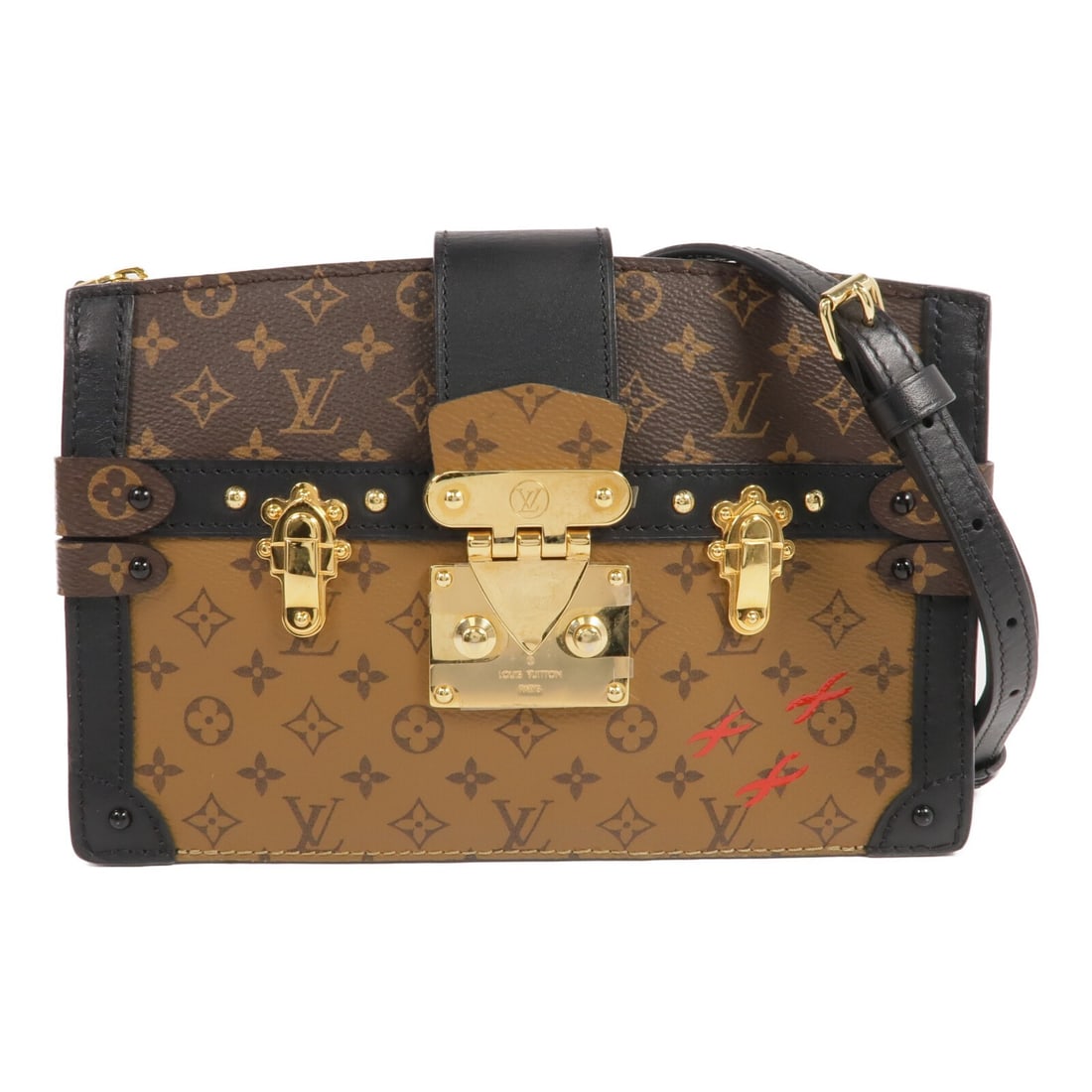 Louis Vuitton Monogram Reverse Trunk Clutch Shoulder Bag M43596 GHW (1 of 13)