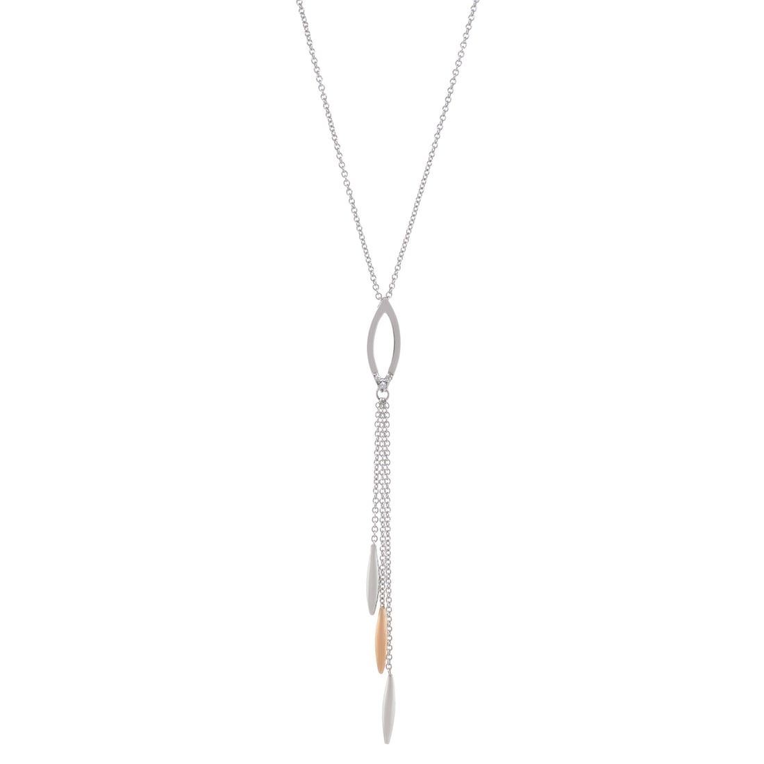 Rachel Koen 18K White Yellow Gold Diamond Pendant Necklace 16 Inches (1 of 4)