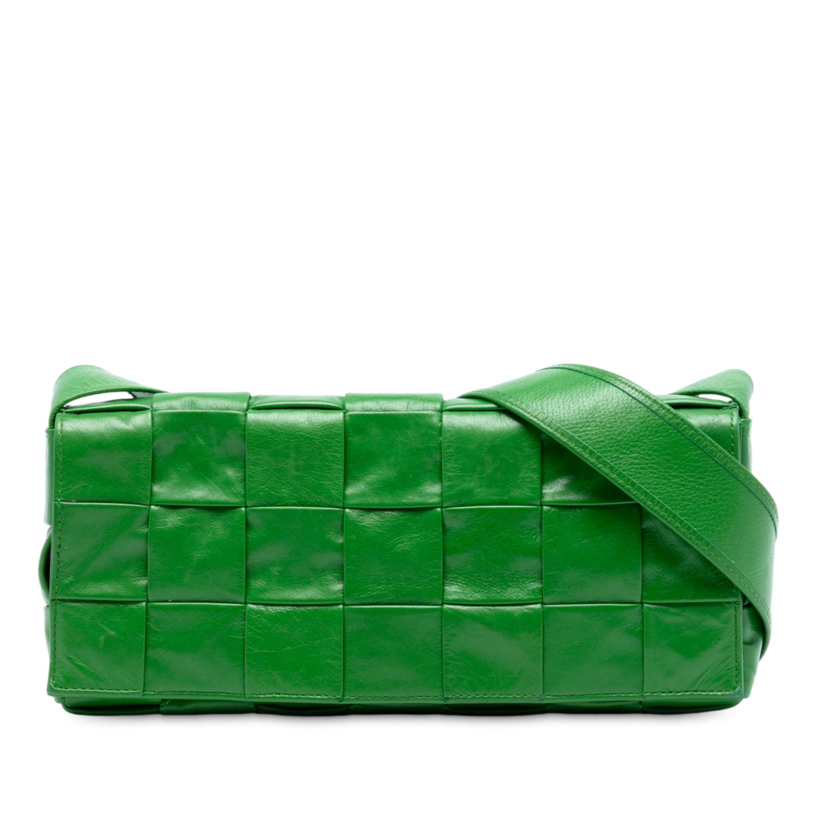 Bottega Veneta Green Intrecciato Leather Cassette Shoulder Bag (1 of 7)