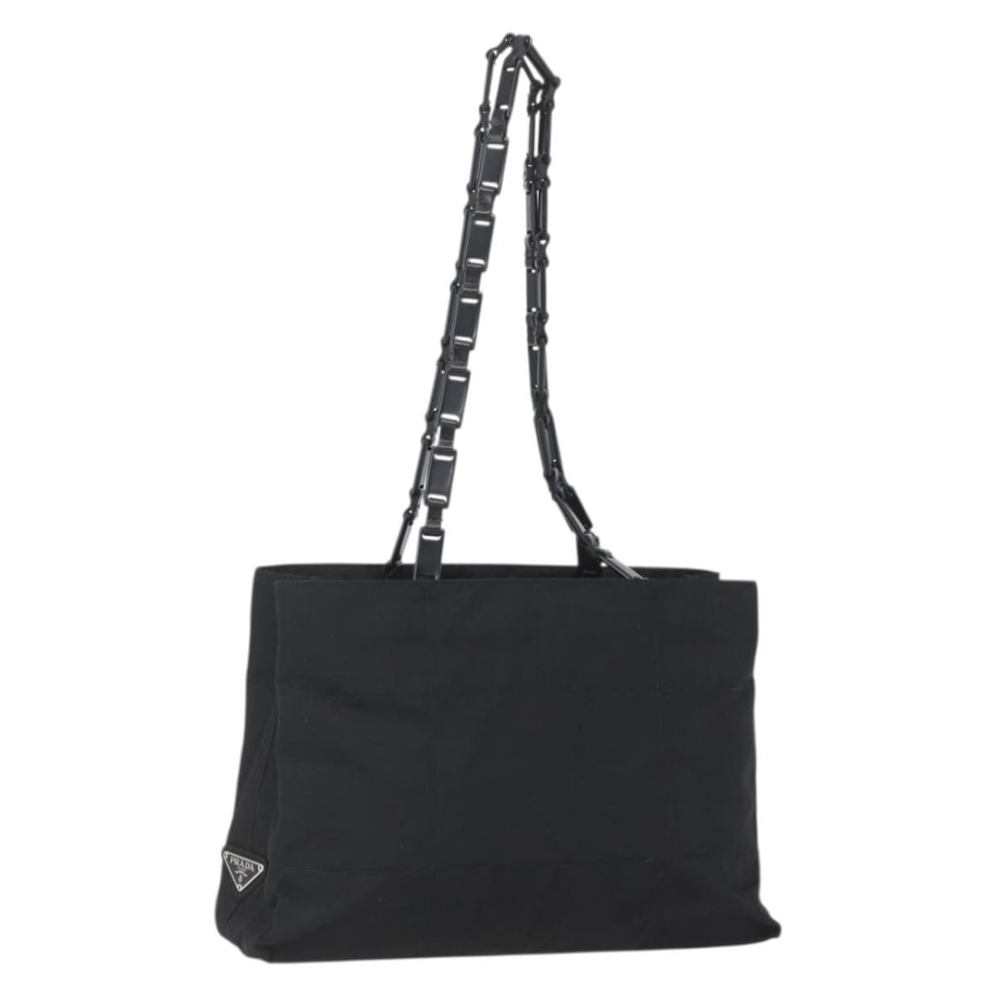 Vintage Prada Black Shoulder Bag with Metal Fittings (1 of 1)