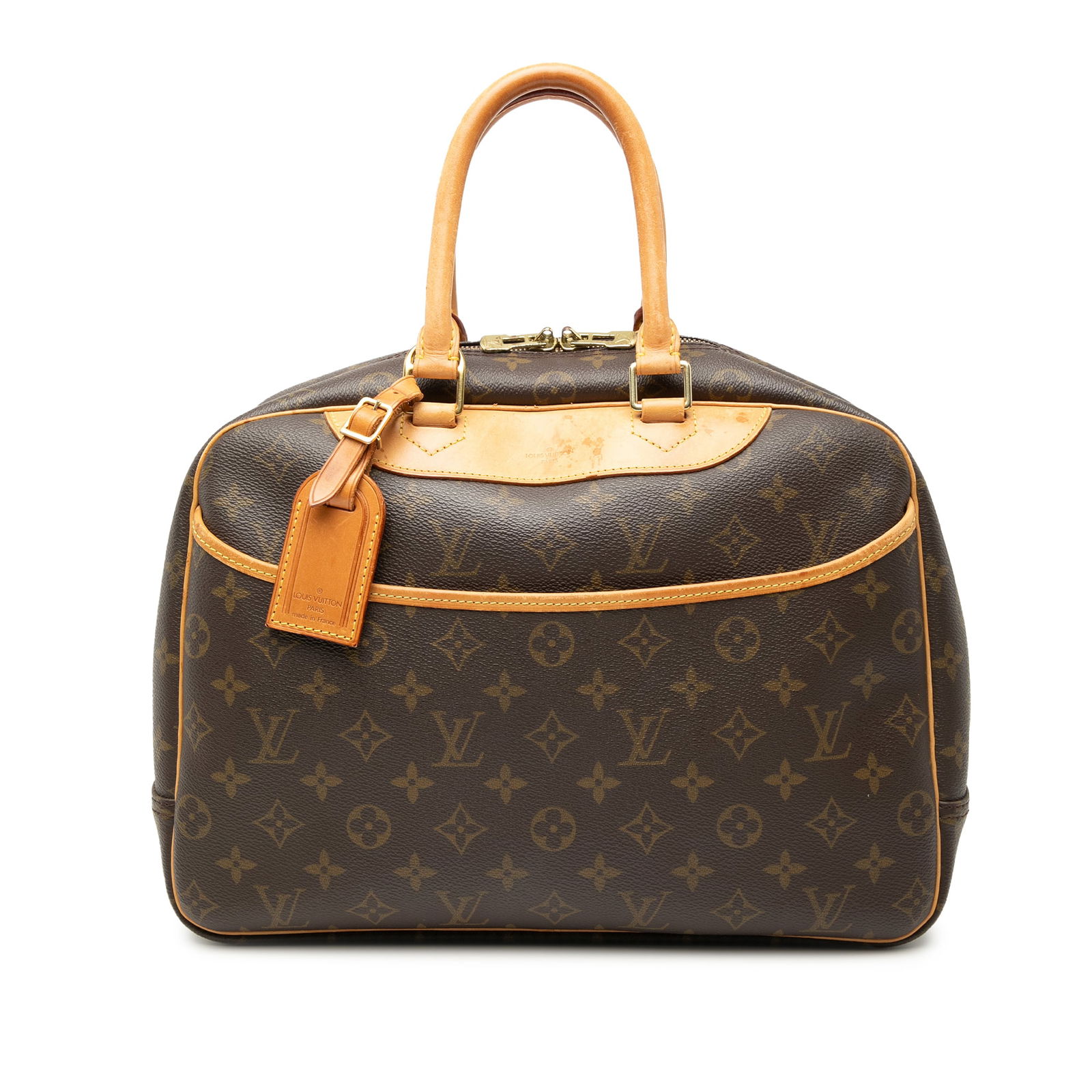Louis Vuitton Deauville Monogram Canvas Handbag with Vachetta Leather Trim (1 of 7)