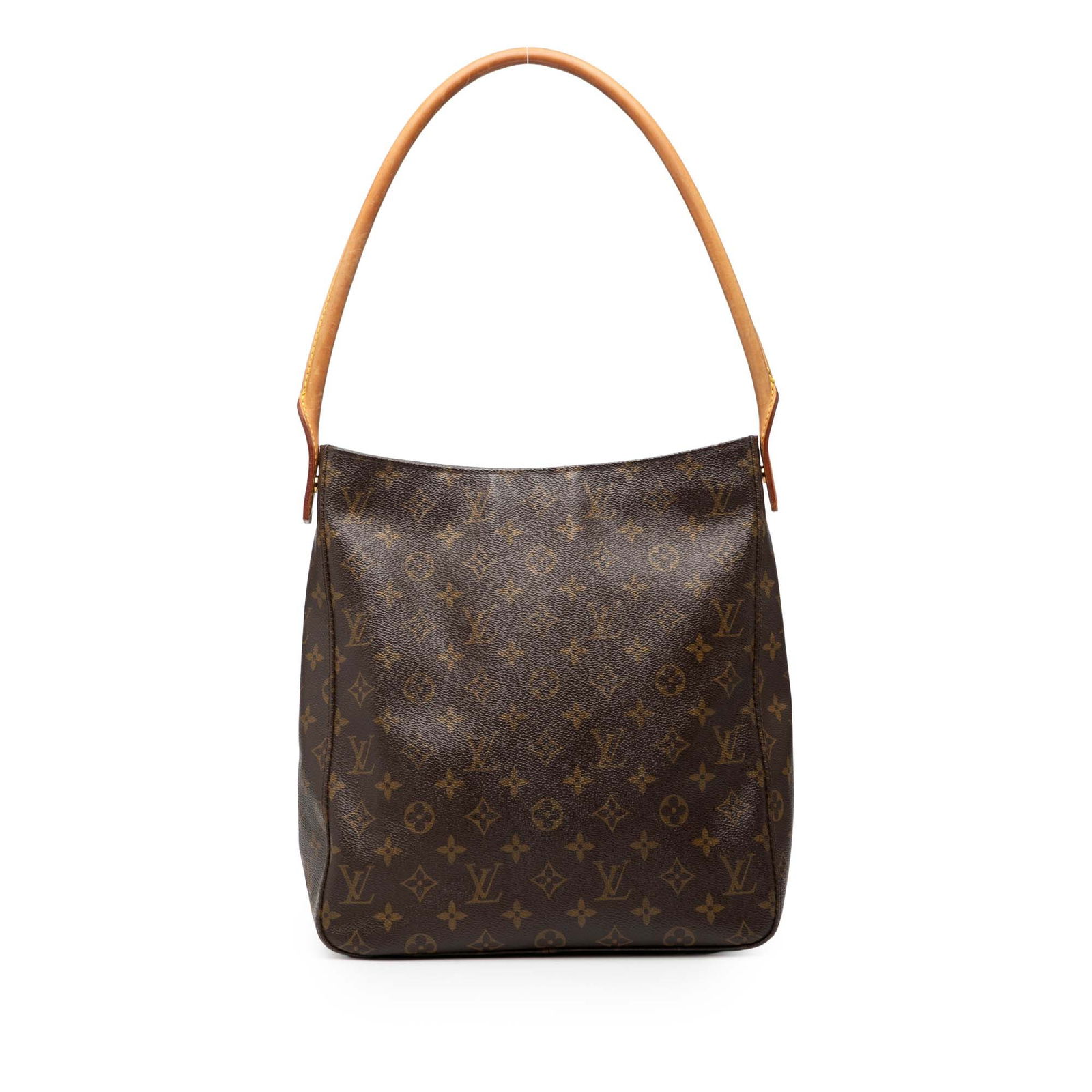Monogram Canvas Looping GM Shoulder Bag by Louis Vuitton: Monogram Canvas Looping GM Shoulder Bag by Louis Vuitton The Louis Vuitton Monogram Looping GM is crafted from signature monogram canvas and features a rolled vachetta leather shoulder strap. It offer