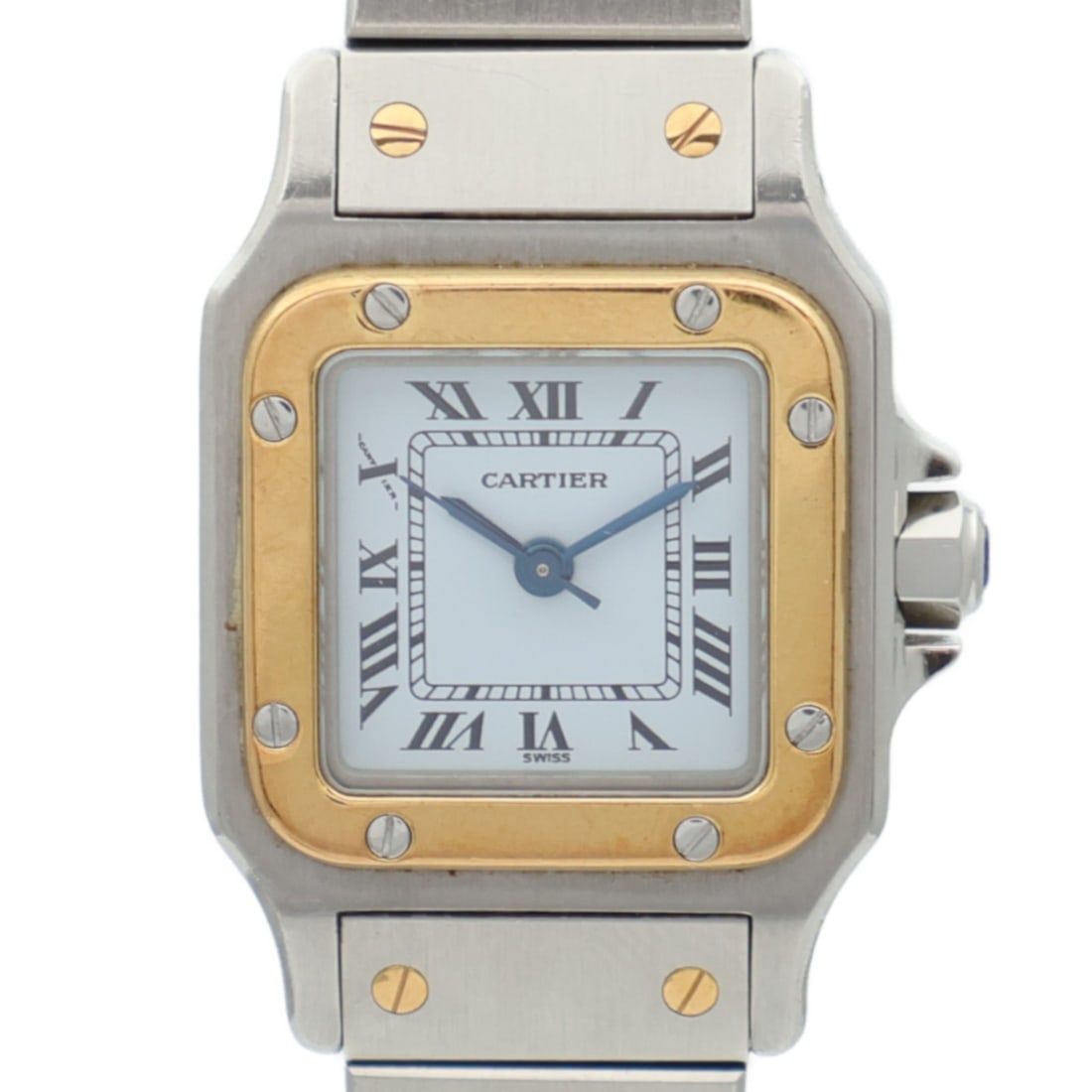 Santos Automatic Stainless Steel Wristwatch by Cartier with White Dial (1 of 14)