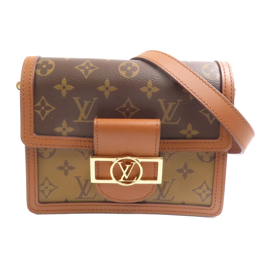 Louis Vuitton Mini Dauphine Shoulder Bag Monogram Brown GHW M44580 (1 of 15)