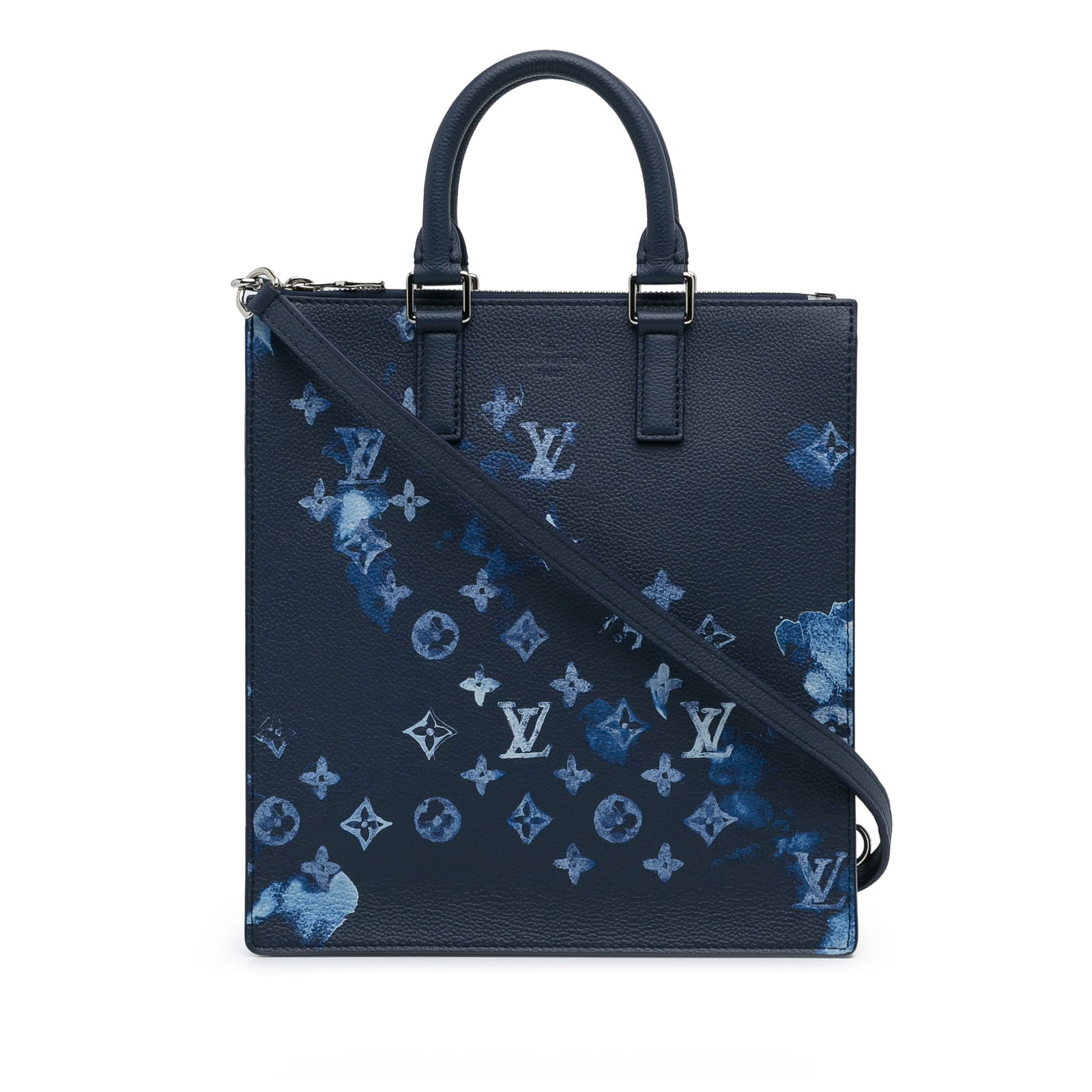 Louis Vuitton Monogram Ink Watercolor Sac Plat Zippe Blue Canvas Bag: Louis Vuitton Monogram Ink Watercolor Sac Plat Zippe Blue Canvas Bag The Louis Vuitton Monogram Ink Watercolor Sac Plat Zippe is a stylish and functional bag crafted from durable coated canvas, featur