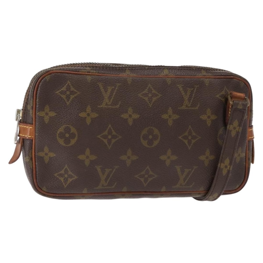 Pochette Marly Bandouliere Shoulder Bag by Louis Vuitton Brown: Pochette Marly Bandouliere Shoulder Bag by Louis Vuitton Brown This pre-owned Louis Vuitton Marly Bandouliere shoulder bag is designed for women and features a classic brown color. The bag shows signs