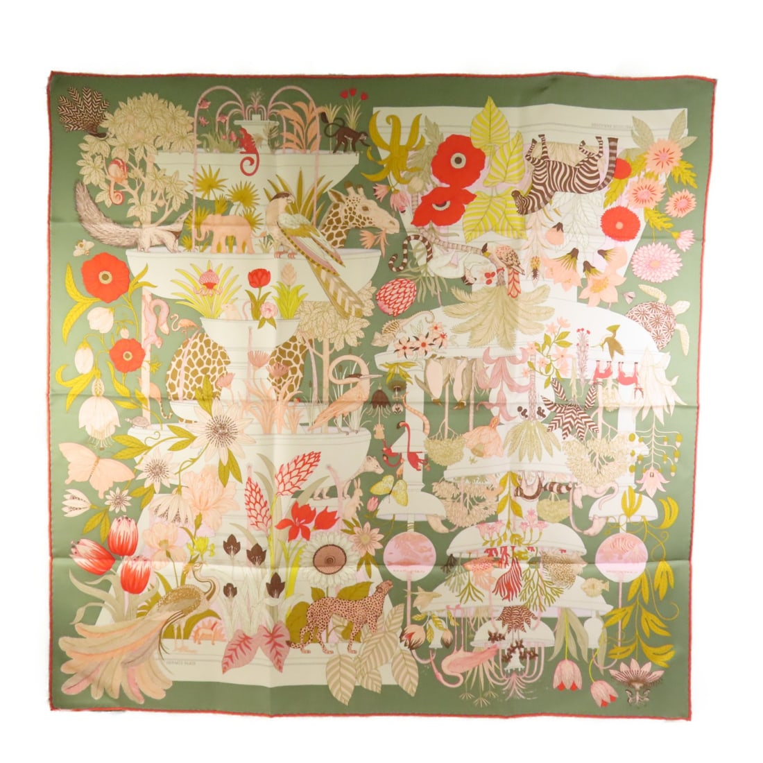 HERMES 90x90 Silk Scarf in Gray Green France (1 of 12)