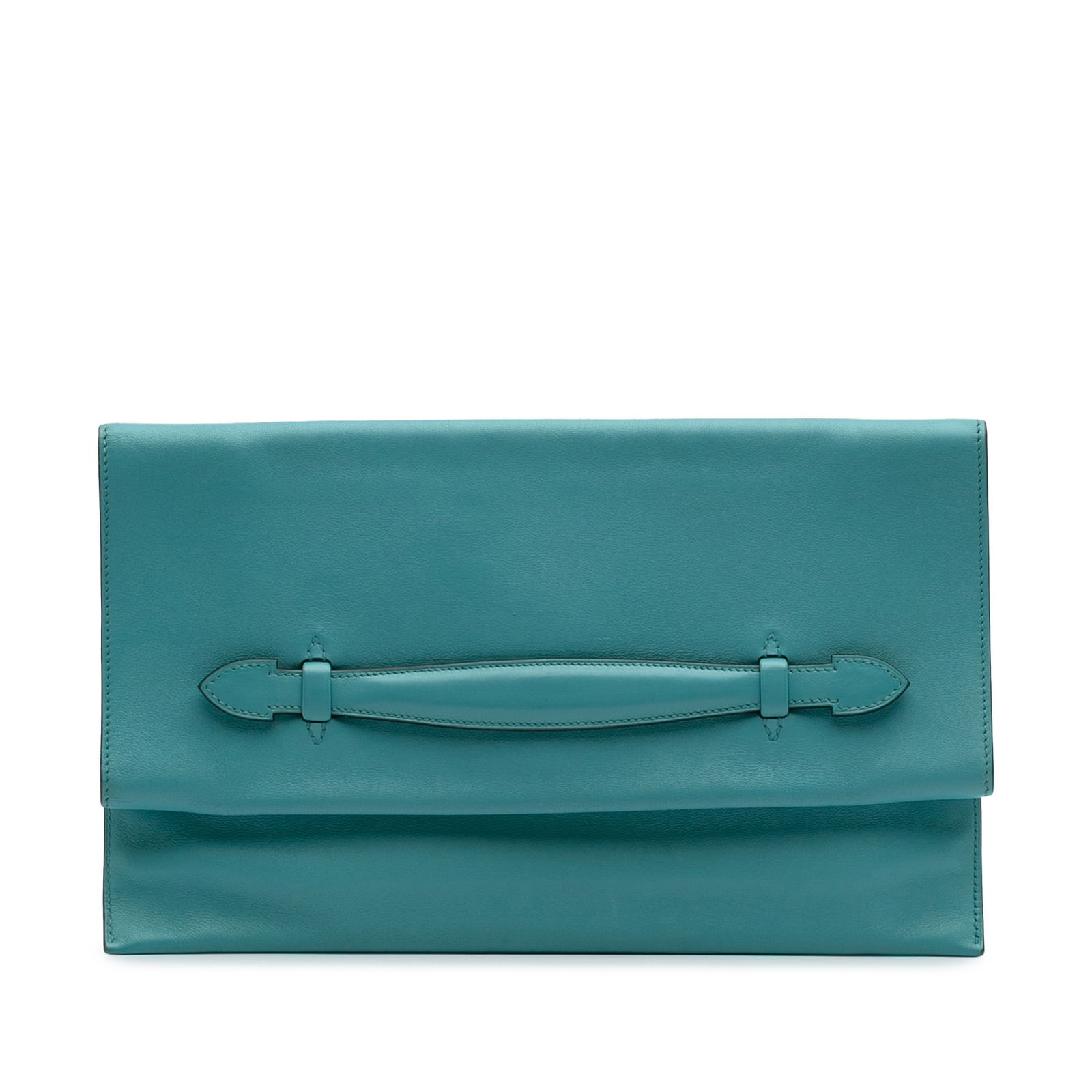 Hermes Evercolor Pliplat Clutch Blue Leather Repainted: Hermes Evercolor Pliplat Clutch Blue Leather Repainted The Hermes Evercolor Pliplat Clutch is a stylish accessory crafted from high-quality leather, featuring a functional front flap with a magnetic c
