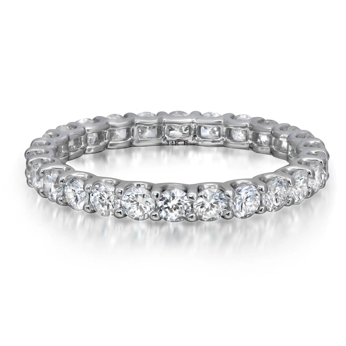 Rachel Koen 14K White Gold Lab Grown Diamond Eternity Band 1.45ct 26 Diamonds Size 7.25: Rachel Koen 14K White Gold Lab Grown Diamond Eternity Band 1.45ct 26 Diamonds Size 7.25 This exquisite eternity band ring showcases 26 dazzling round brilliant cut lab grown diamonds, elegantly set in